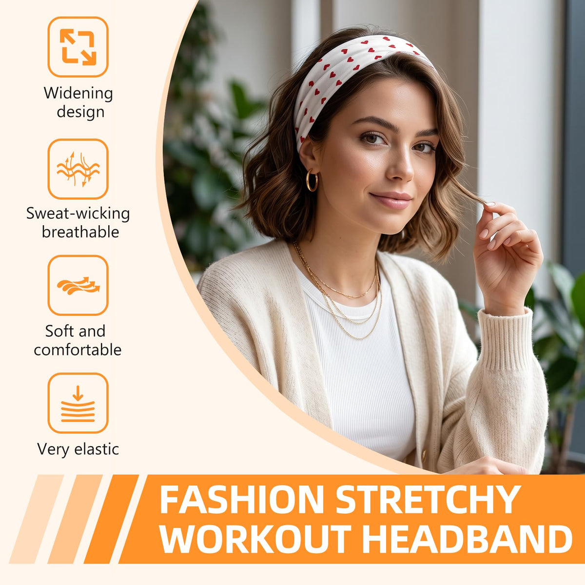 Headbands for Women 8PCS, Summer-Exclusive Elastic Non Slip Hair Head Bands