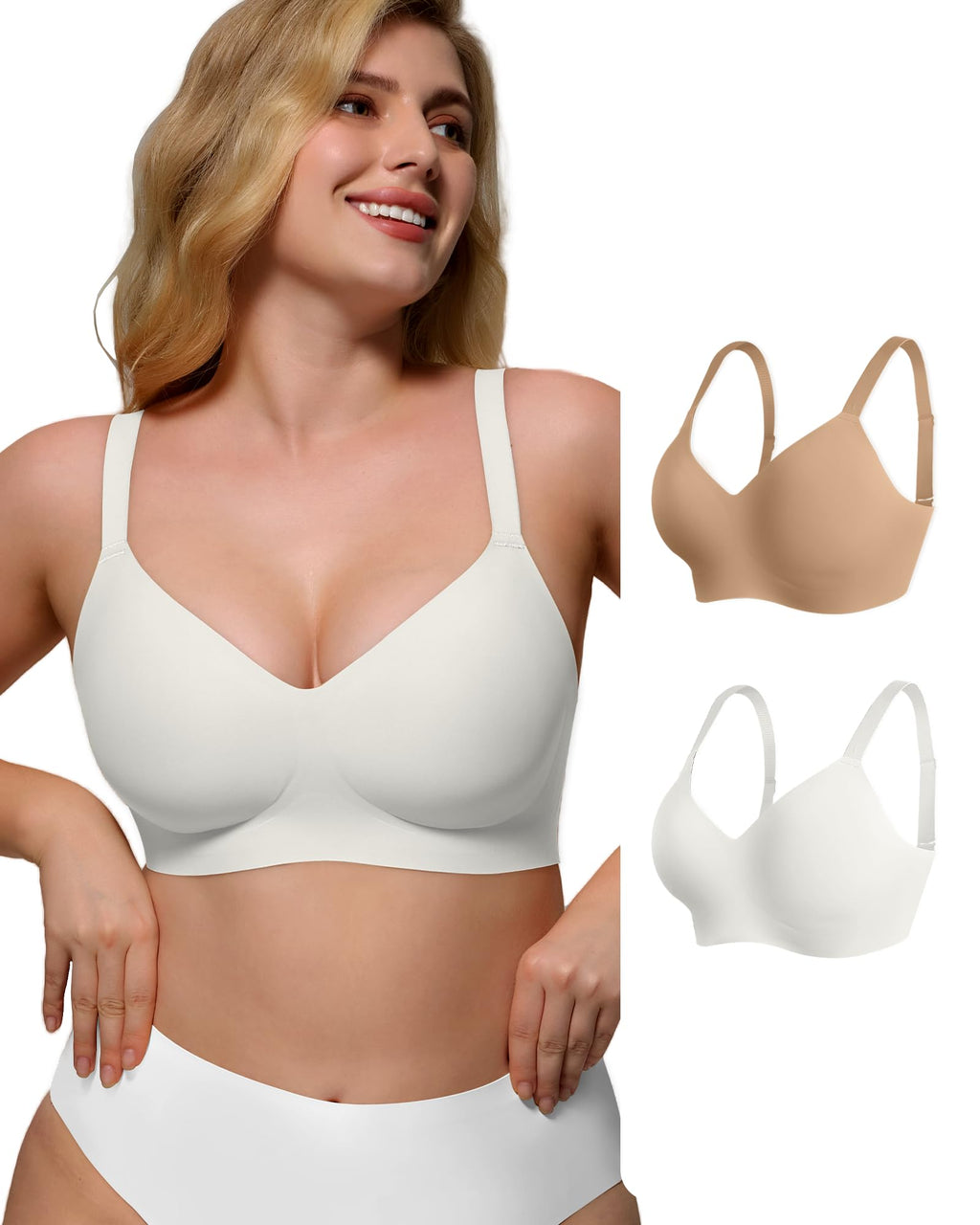 As Fairy Wireless Bras for Women Full Coverage Seamless Comfort T-Shirt Bra