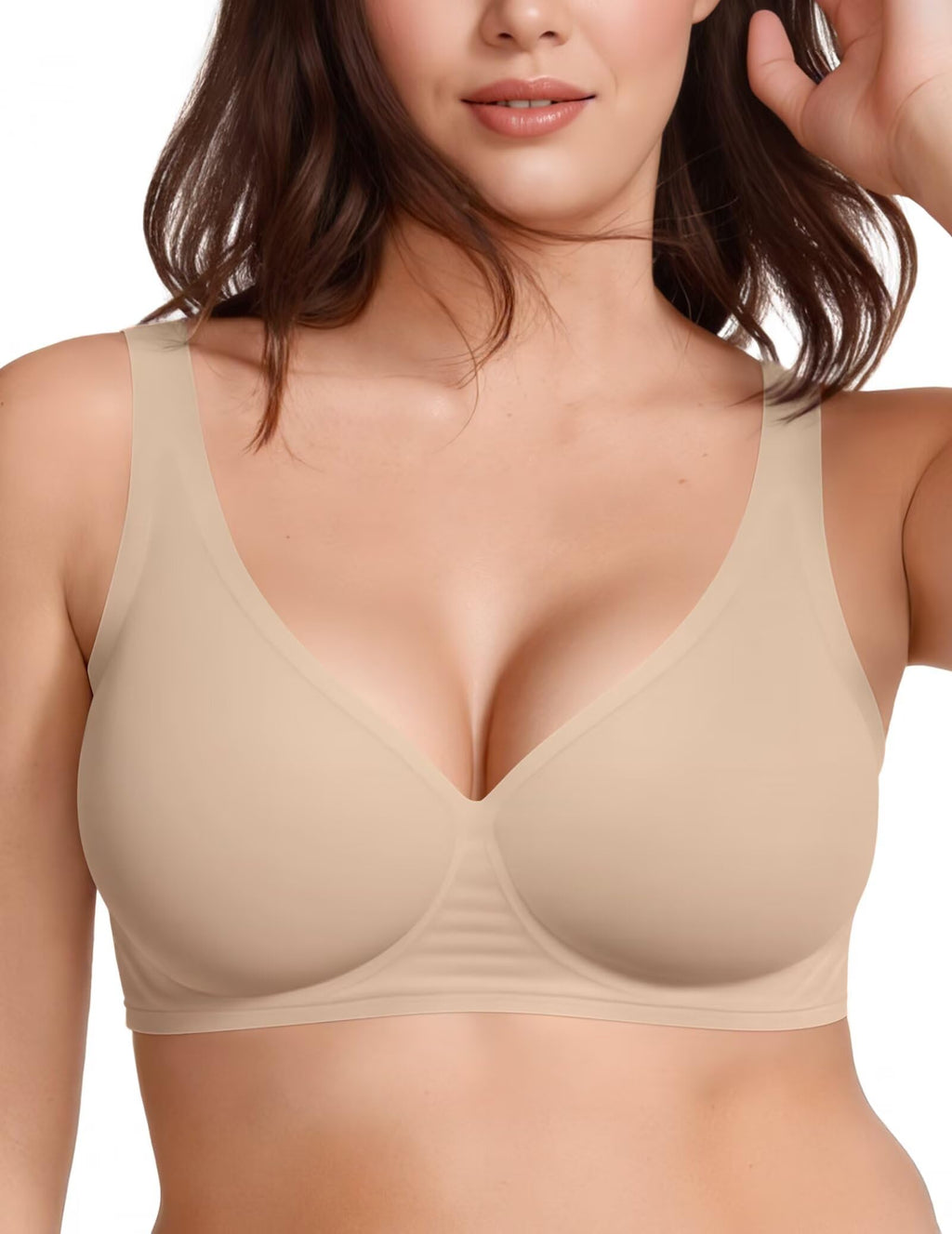 Vertvie Wireless Jelly Bras Push Up Plunge Seamless Supportive