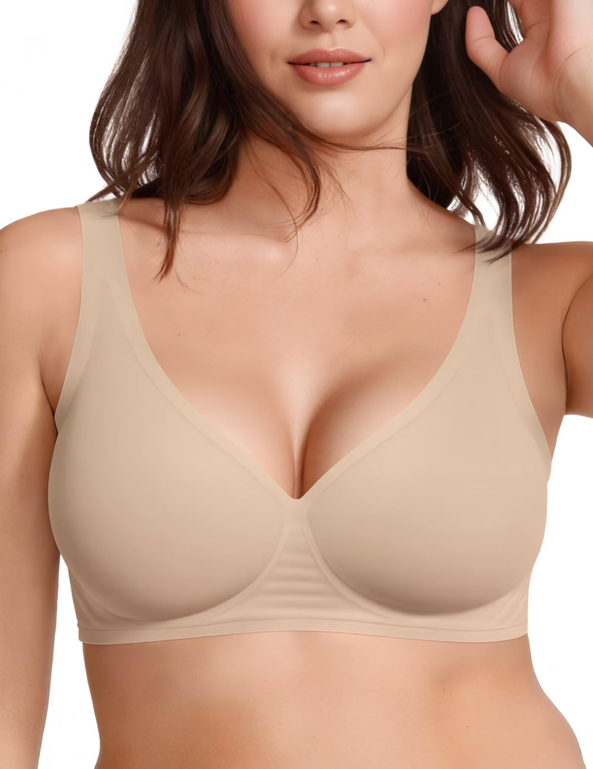 Vertvie Wireless Jelly Bras Push Up Plunge Seamless Supportive