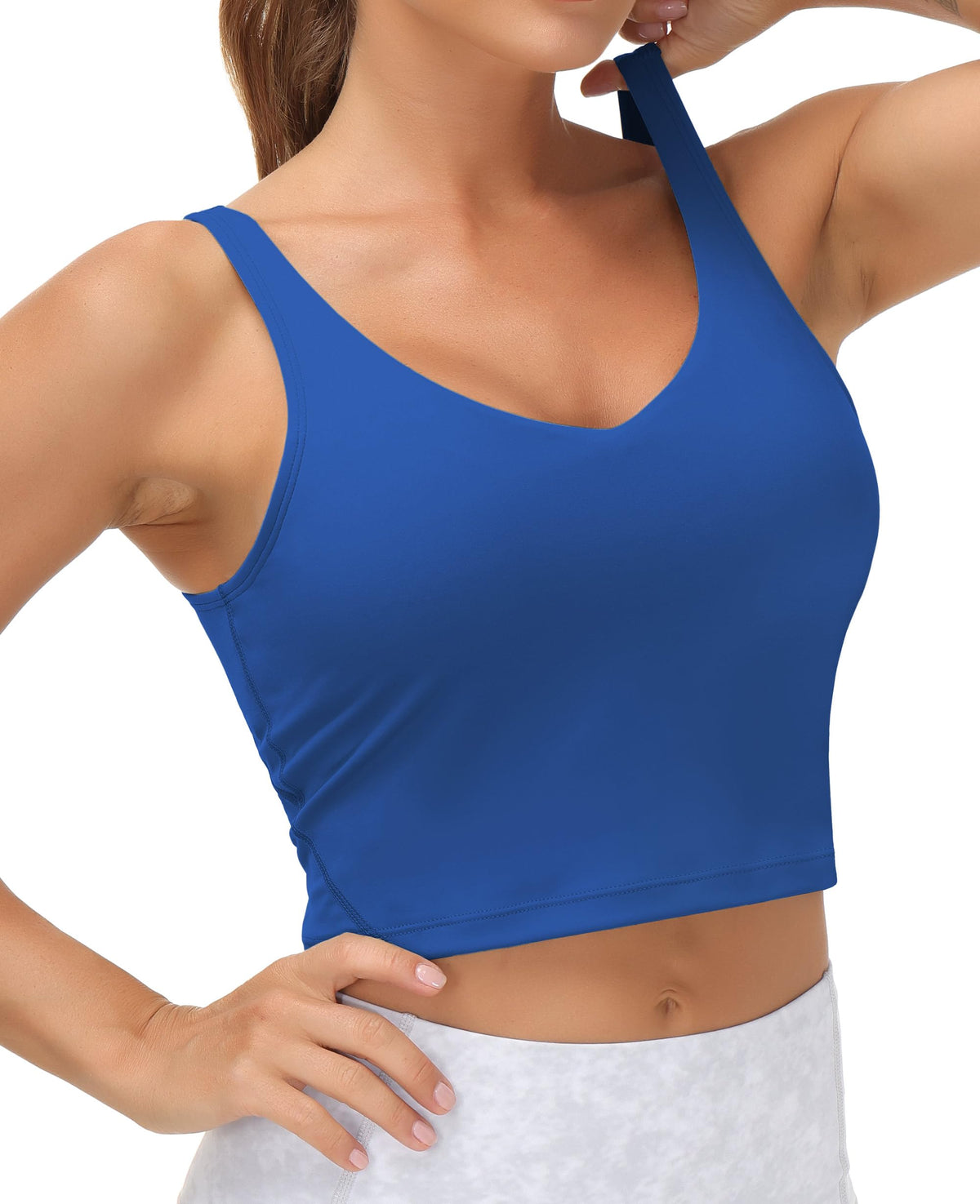 THE GYM PEOPLE Women’s Longline Sports Bra Wirefree Padded Medium Support Yoga Bras Gym Running Workout Tank Tops