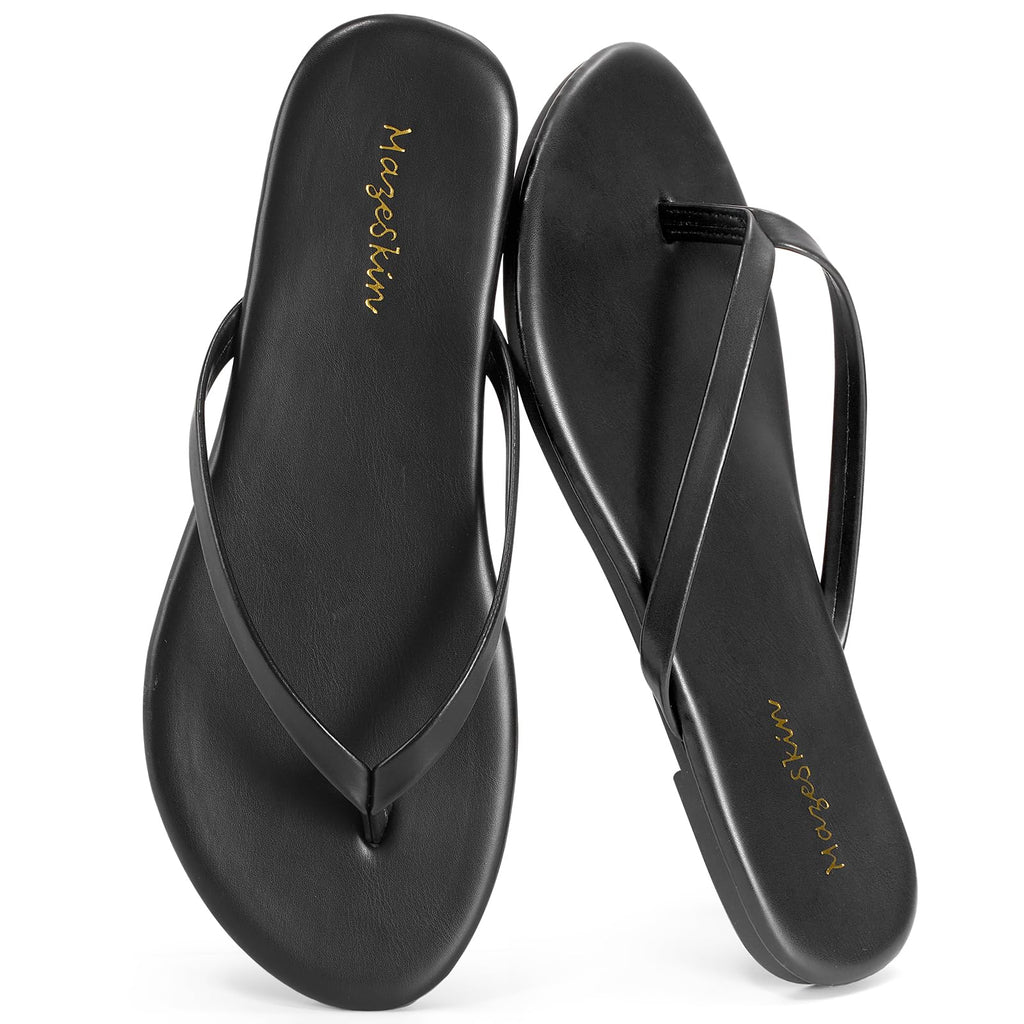 mazeskin Womens Memory Foam Flip Flops Flat Thong Sandals