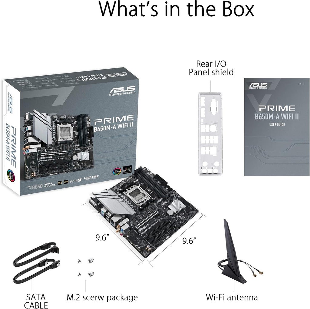 Asus Prime B650M-R AMD B650 AM5 Soket DDR5 7200+(OC) MHz mATX Anakart