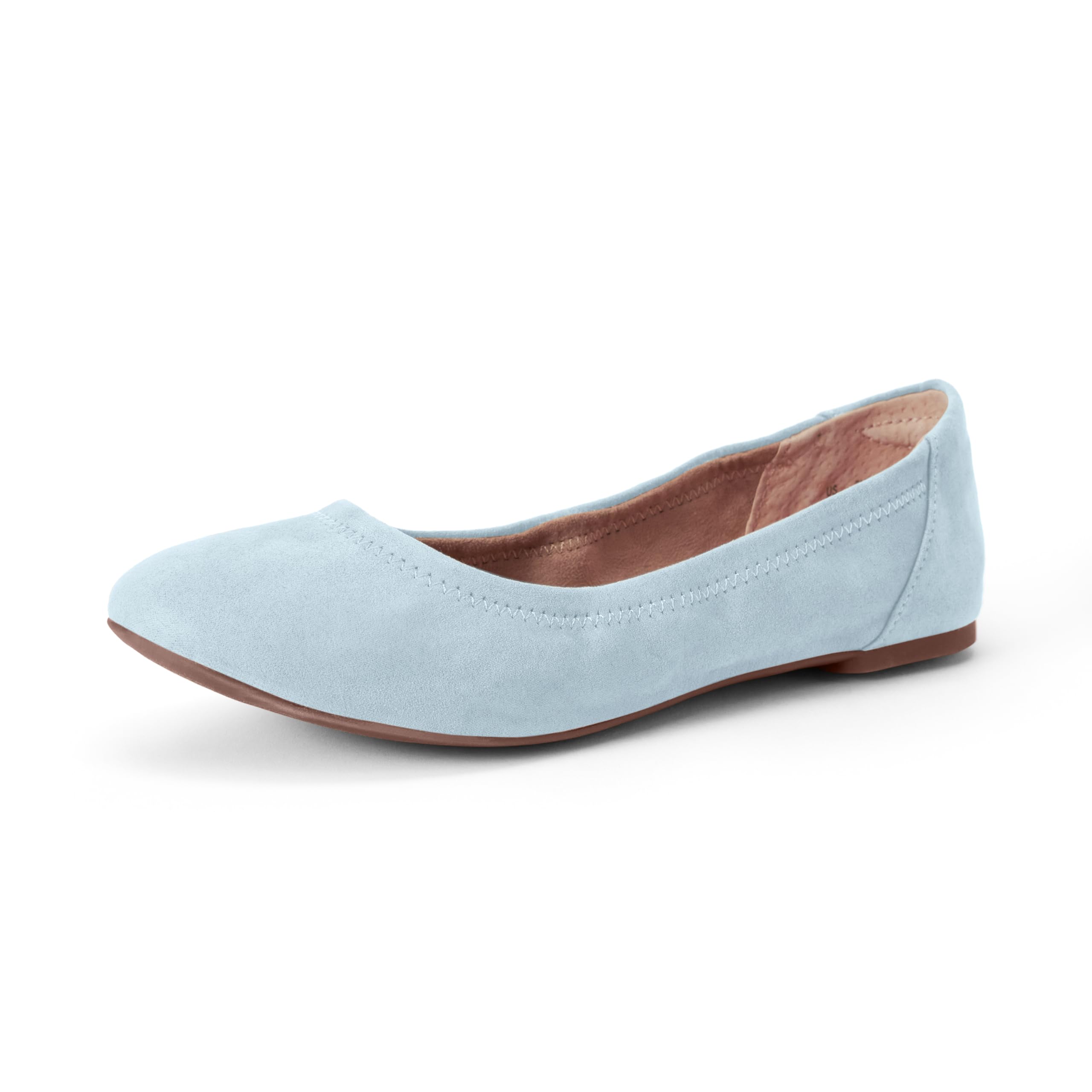 Amazon Essentials Women's Comfortable Round Toe Ballet Flats, Cushioned Memory Foam