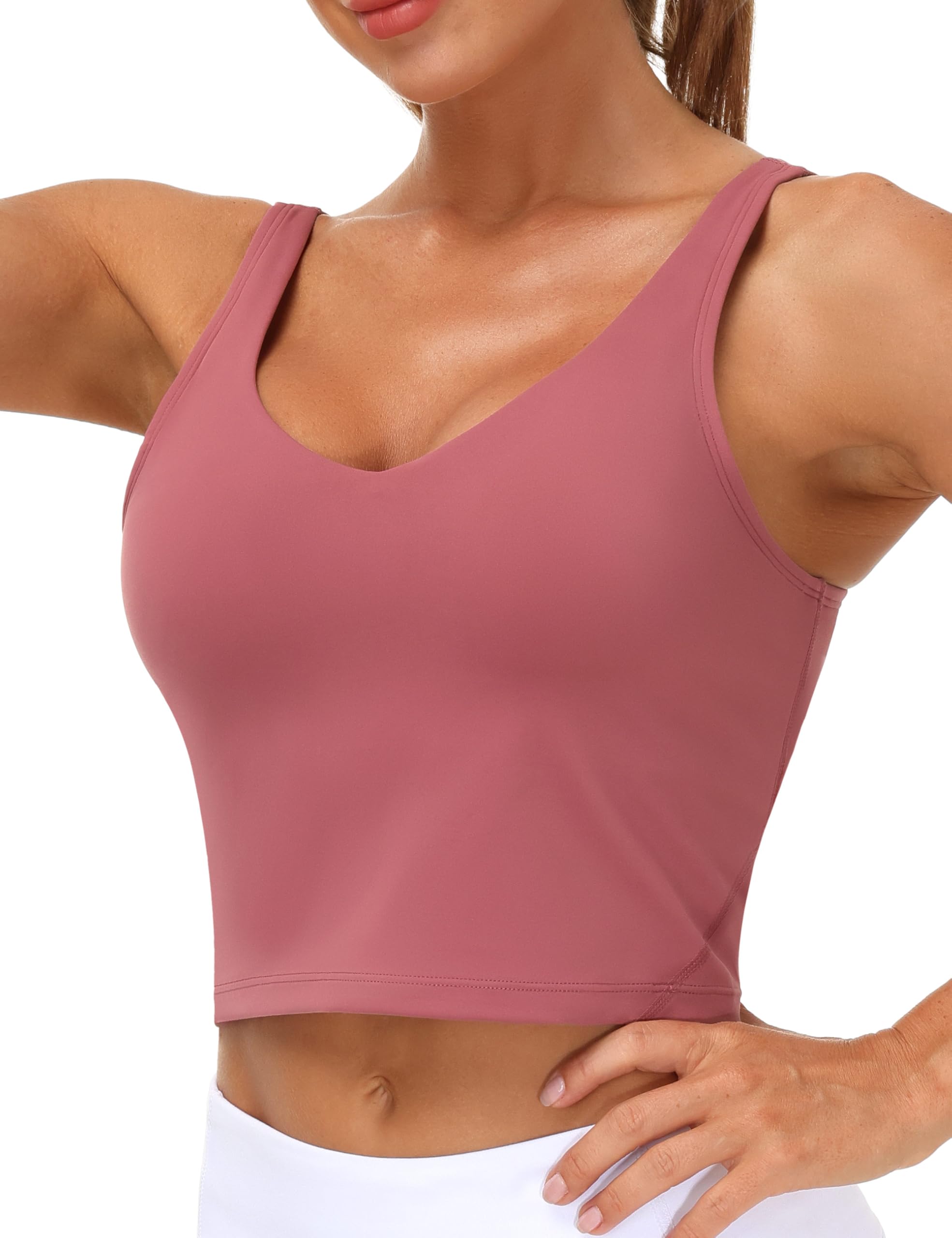 THE GYM PEOPLE Women’s Longline Sports Bra Wirefree Padded Medium Support Yoga Bras Gym Running Workout Tank Tops