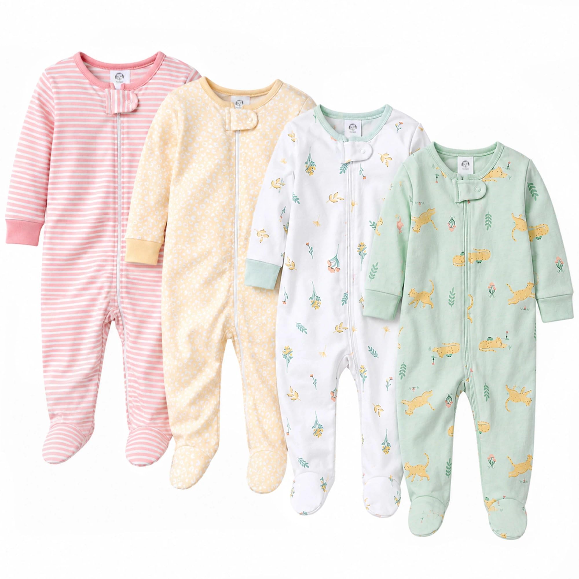 Gerber Baby Girls 4-Pack Sleep 'N Play Footie
