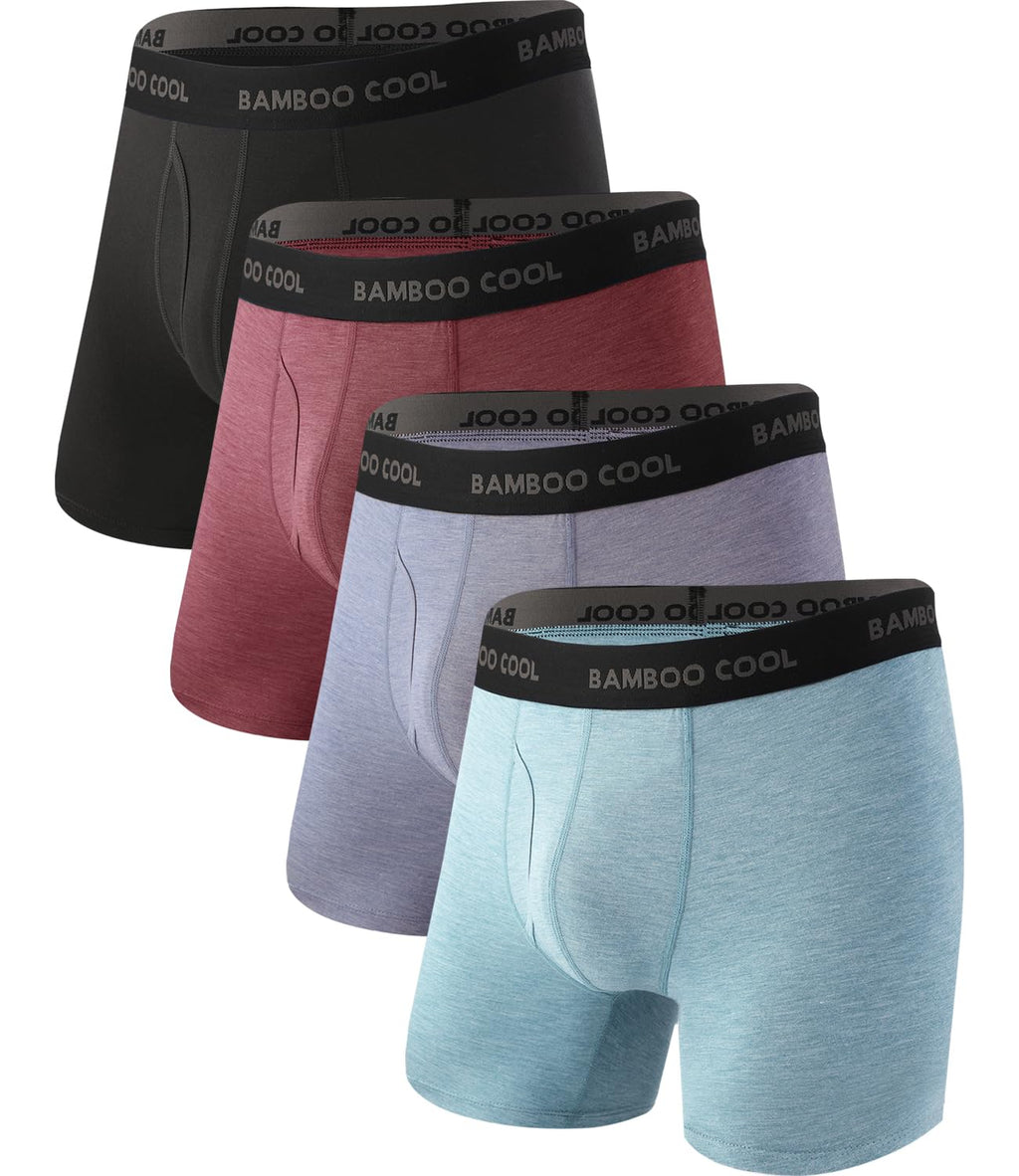 BAMBOO COOL Men's Boxer Briefs Ultra Breathable Underwear Multipack