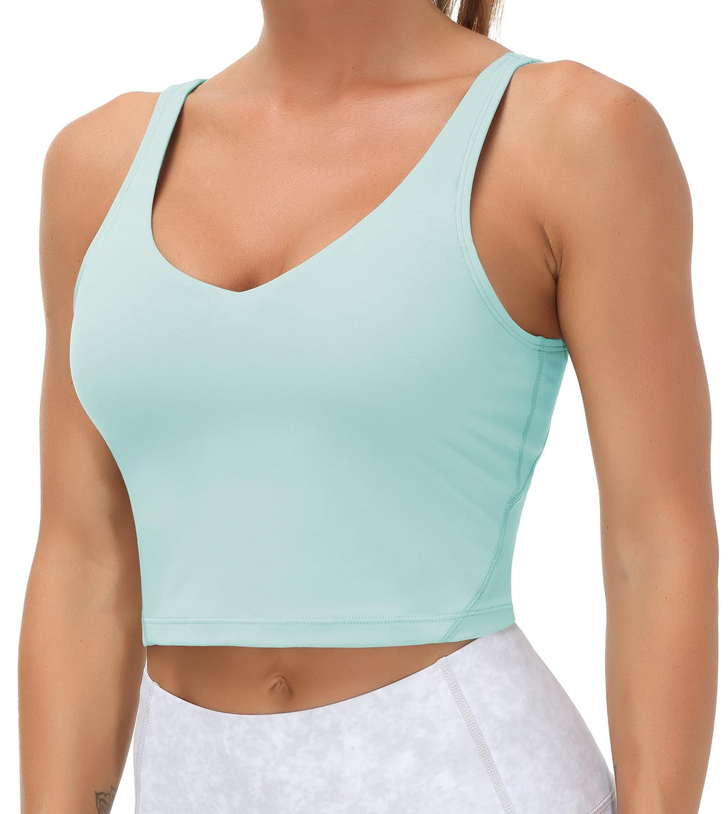 THE GYM PEOPLE Women’s Longline Sports Bra Wirefree Padded Medium Support Yoga Bras Gym Running Workout Tank Tops