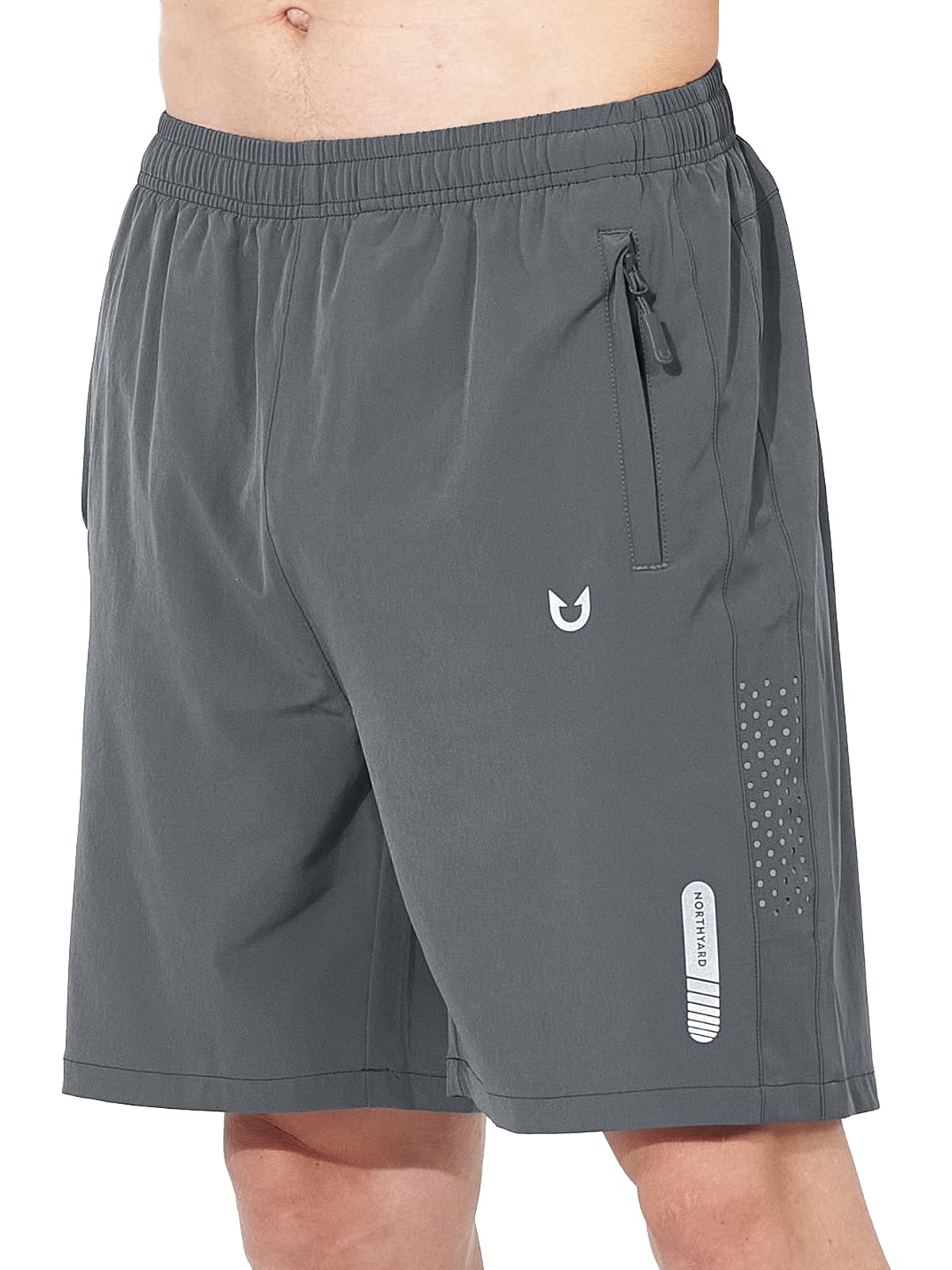 NORTHYARD Men's Athletic Running Shorts Gym Workout 7"/9"/5" Zipper Pockets