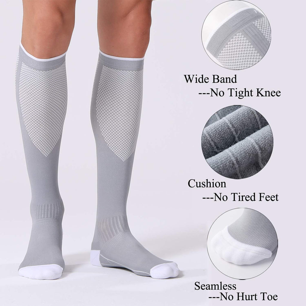 FITRELL 3 Pairs Compression Socks for Women and Men 20-30mmHg-Circulation Support Socks