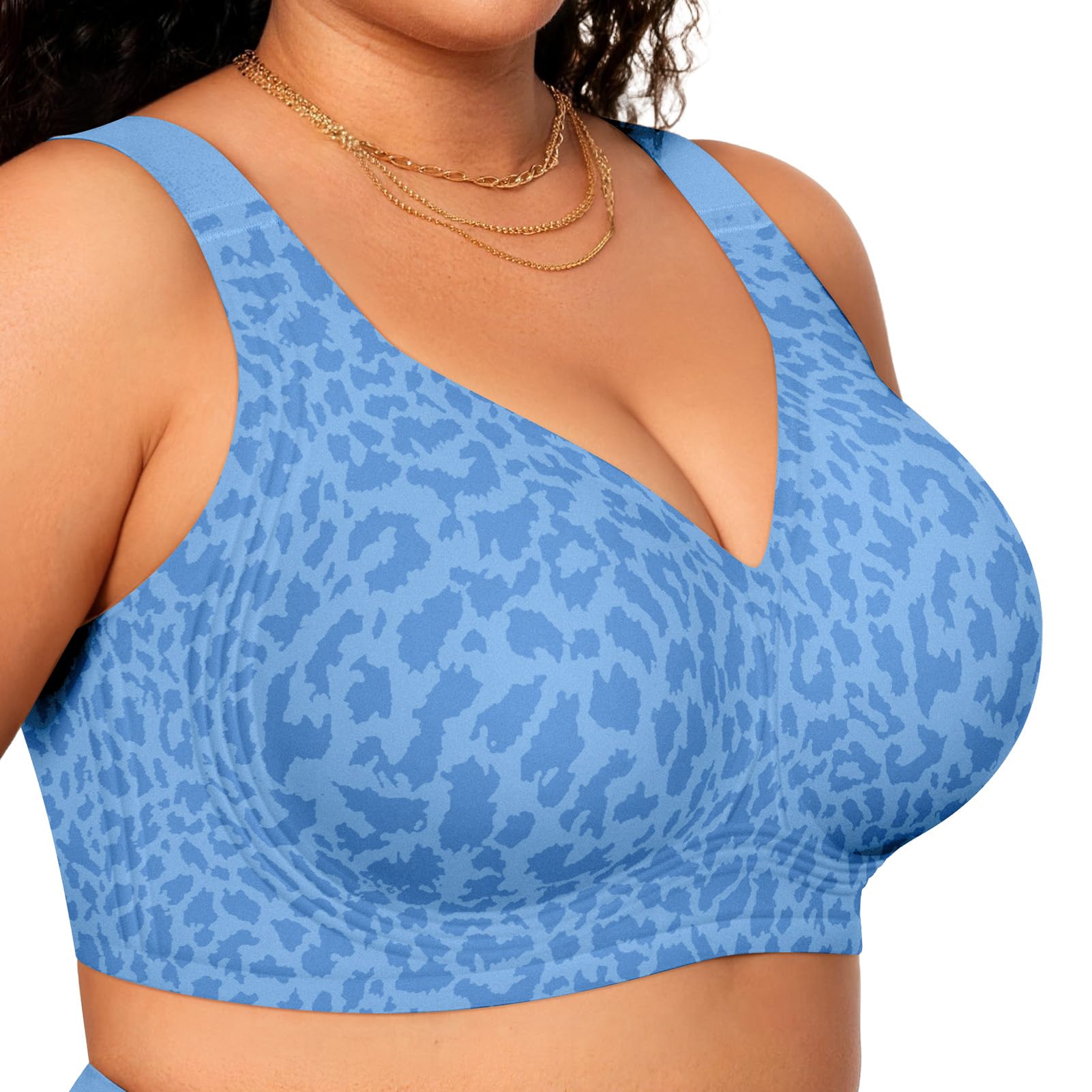 OEAK Womens Wireless Jelly Bras Plus Size Support Push Up Comfortable Bra