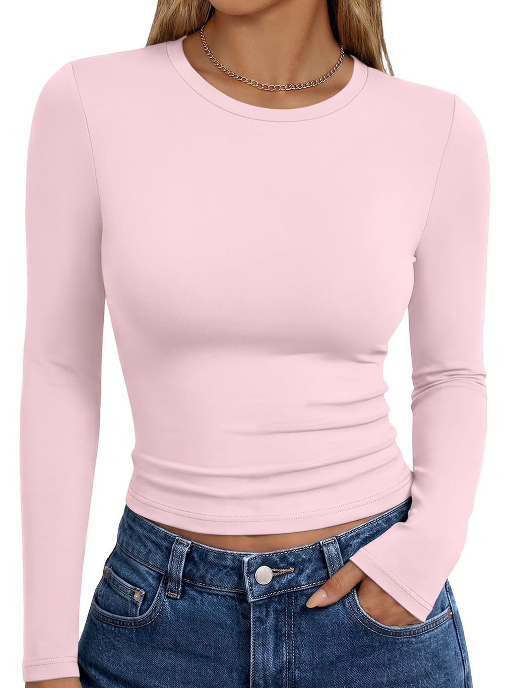 Trendy Queen Womens Long Sleeve T Shirts Fall Fashion Basic Y2K Tops 2026