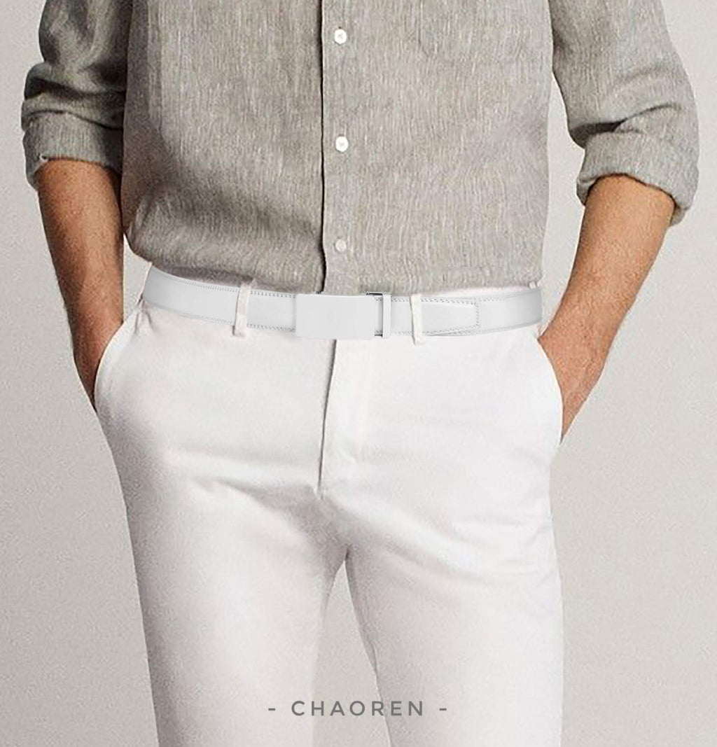 CHAOREN Mens Leather Ratchet Belt - 1 3/8" for Dress Pants