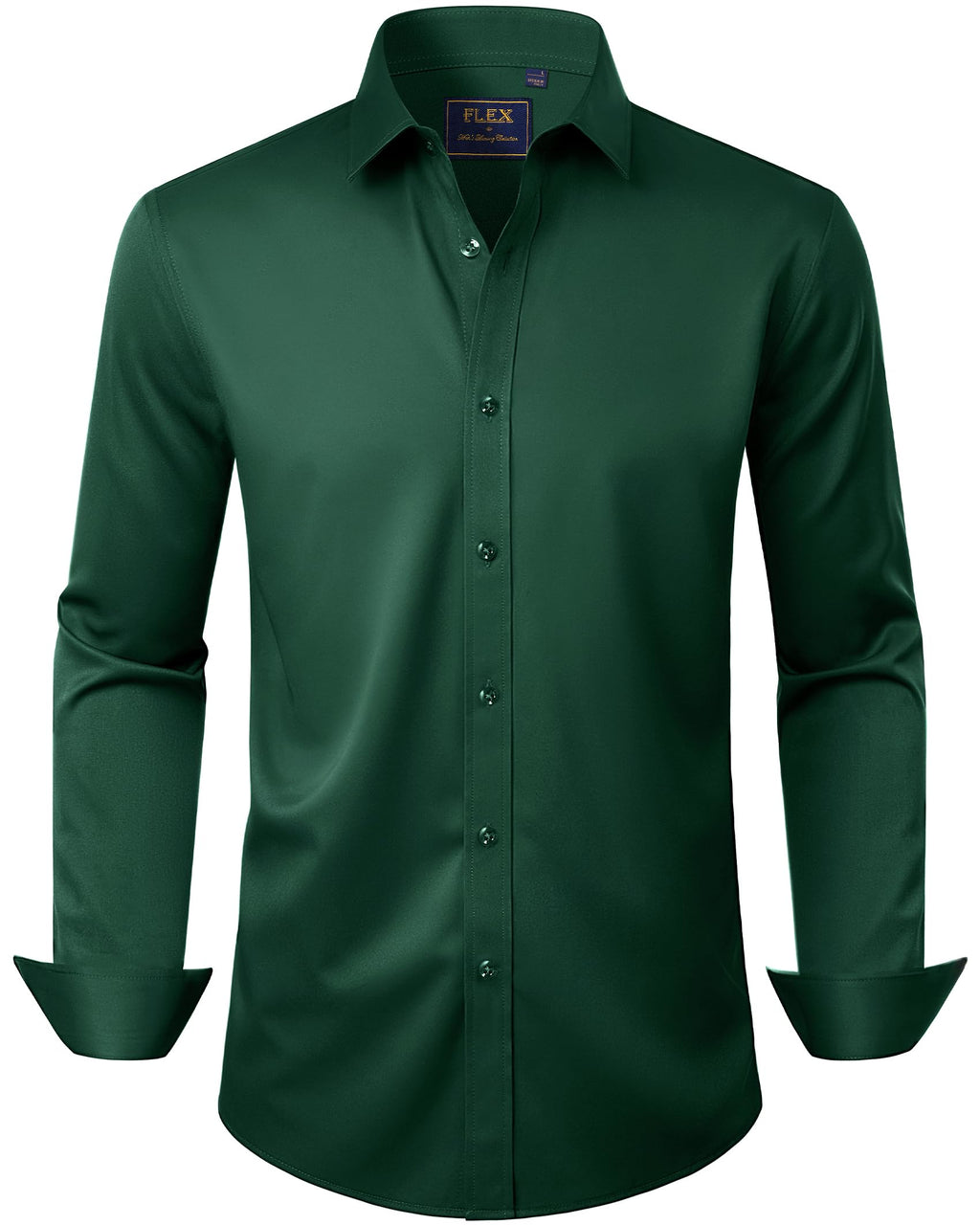 J.VER Men's Dress Shirts Solid Long Sleeve Stretch Wrinkle-Free Formal Shirt Business Casual Button Down Shirts