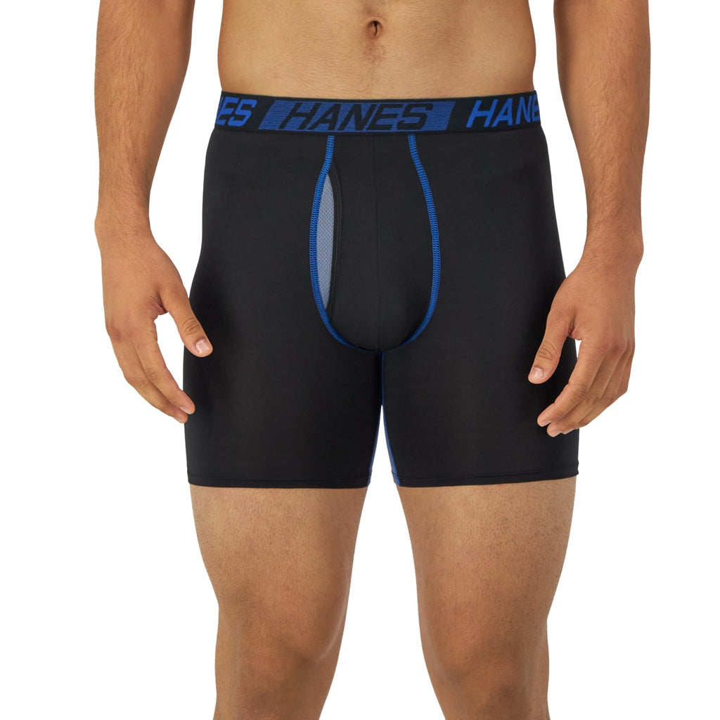 Hanes Men's Underwear Boxer Briefs Pack, 3-Pack, Total Support Pouch, Long or Short-Leg Boxer Briefs