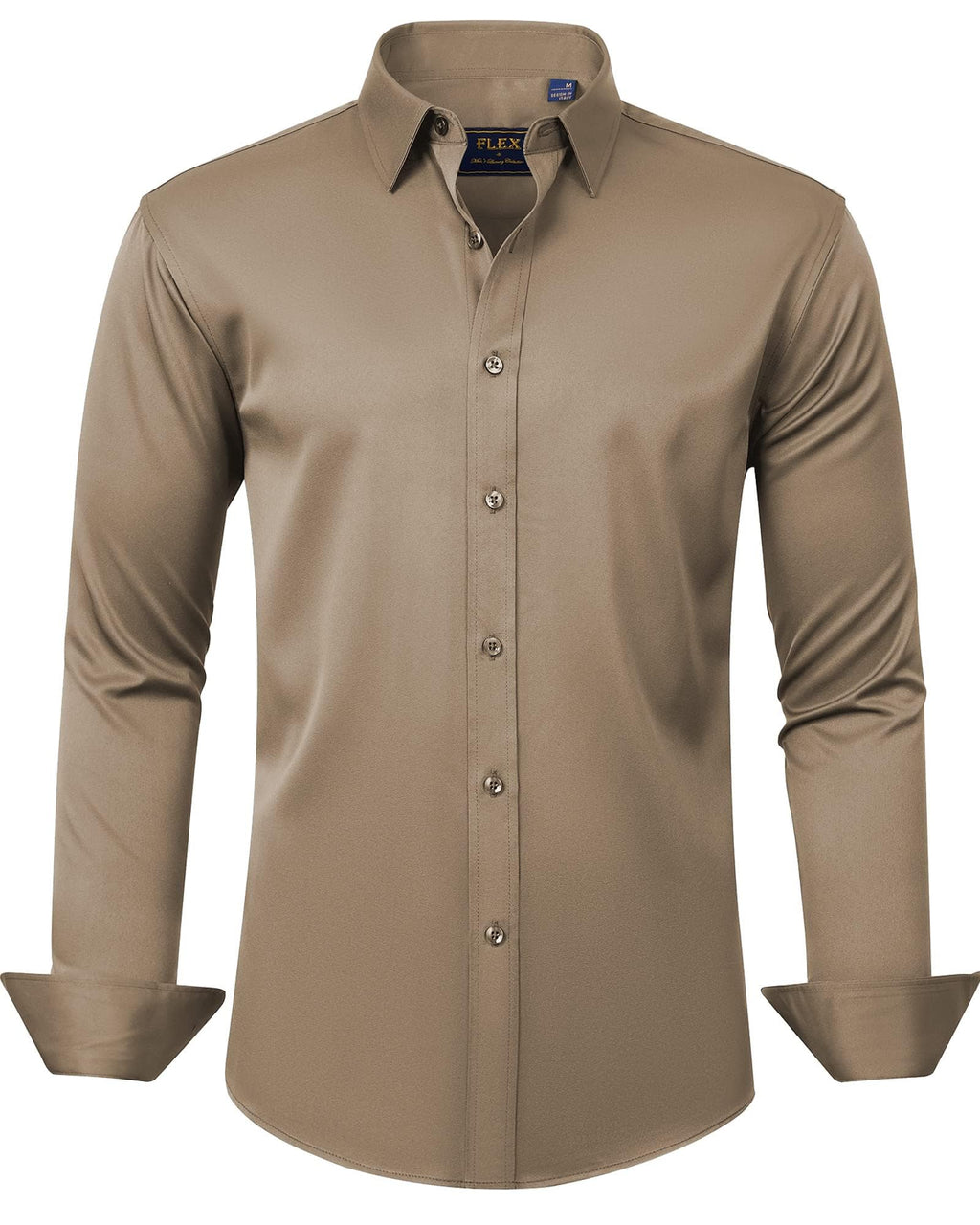J.VER Men's Dress Shirts Solid Long Sleeve Stretch Wrinkle-Free Formal Shirt Business Casual Button Down Shirts
