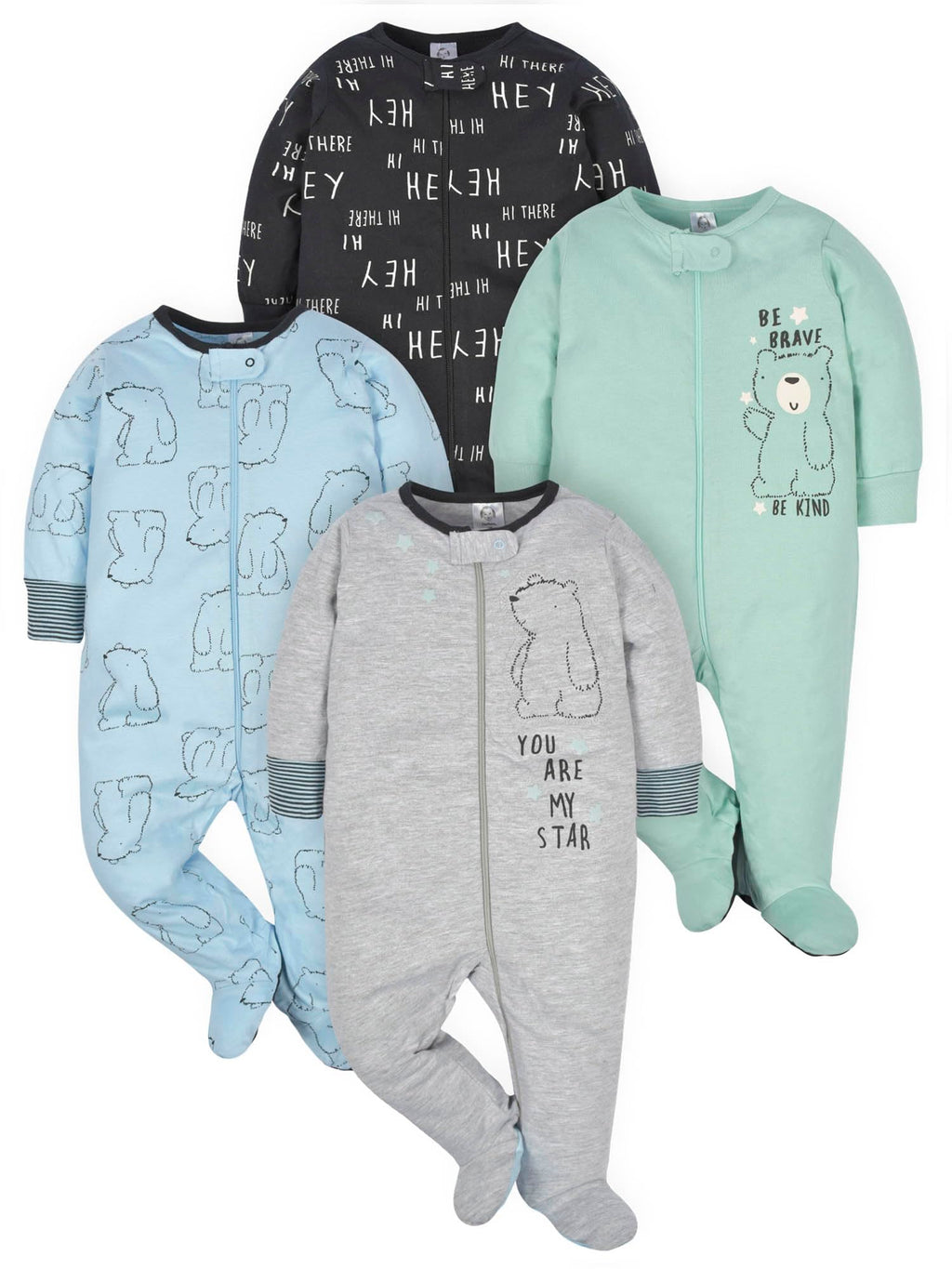 Gerber Baby Boys' 4 Pack Sleep 'N Play Footie