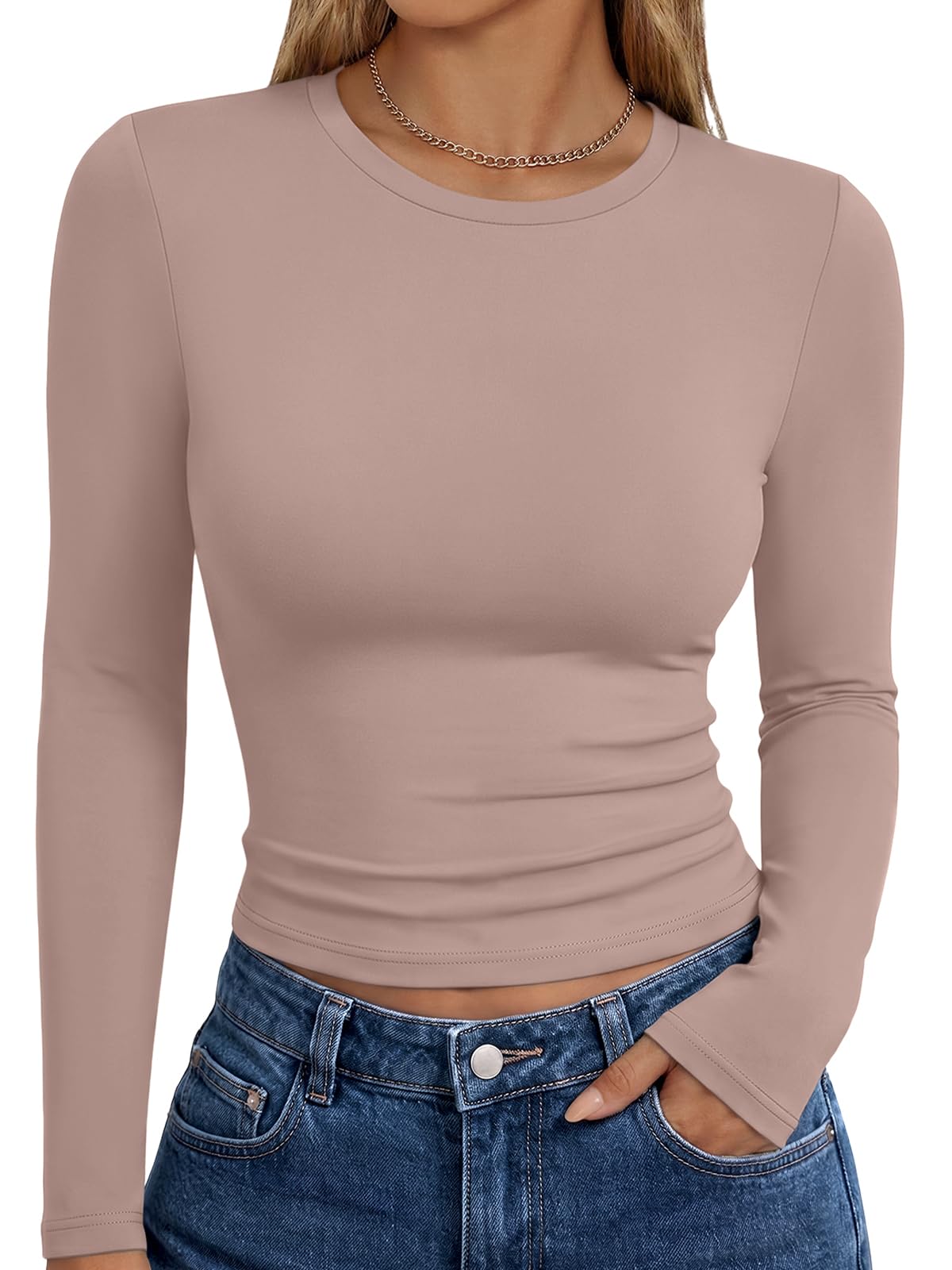 Trendy Queen Womens Long Sleeve T Shirts Fall Fashion Basic Y2K Tops 2026