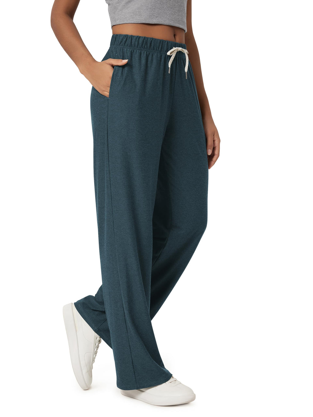 ODODOS Women's Straight Leg Pants Ultra Soft odSTRATUM Tech Relaxed Casual Pajama Lounge Pants with Pockets-27/29/31 Inseam