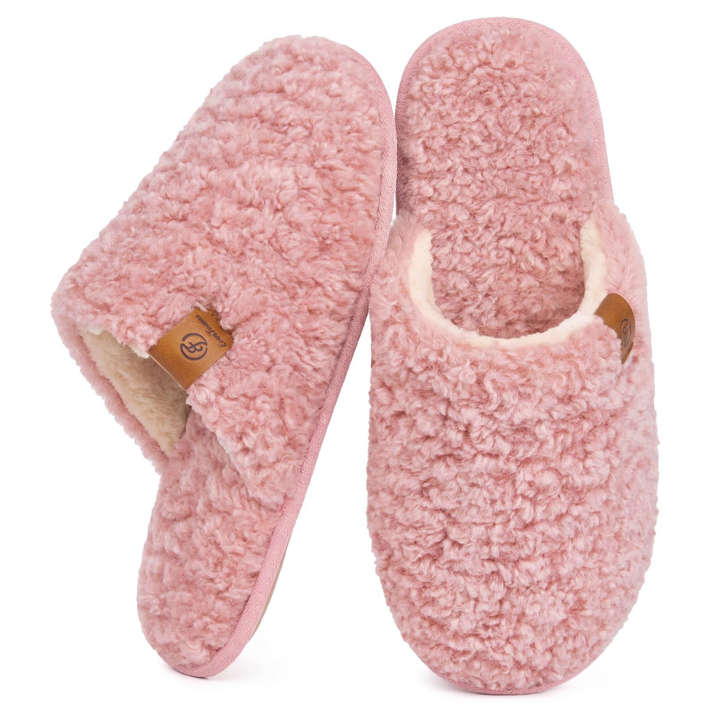 EverFoams Women's Fuzzy Slippers Warm Cozy Memory Foam Indoor House Shoes