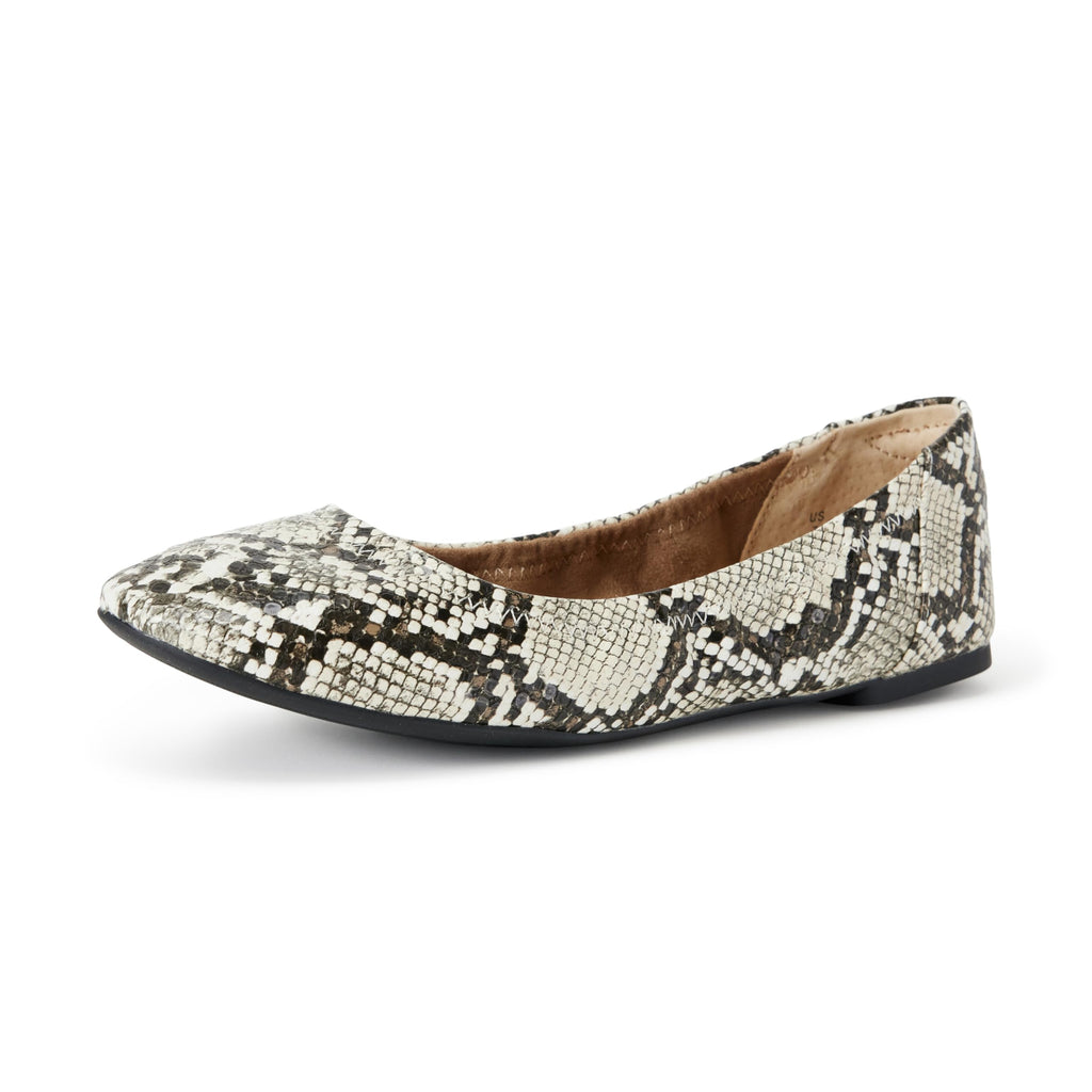 Amazon Essentials Women's Comfortable Round Toe Ballet Flats, Cushioned Memory Foam