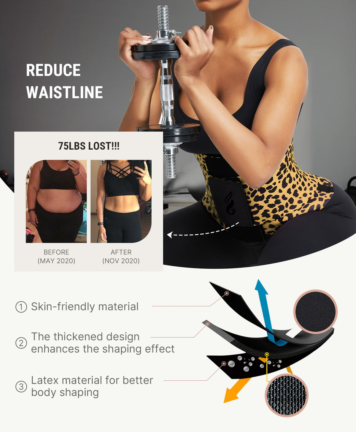 FeelinGirl Waist Trainer Belt Cincher Corset Tummy Control Faja Body Shaper