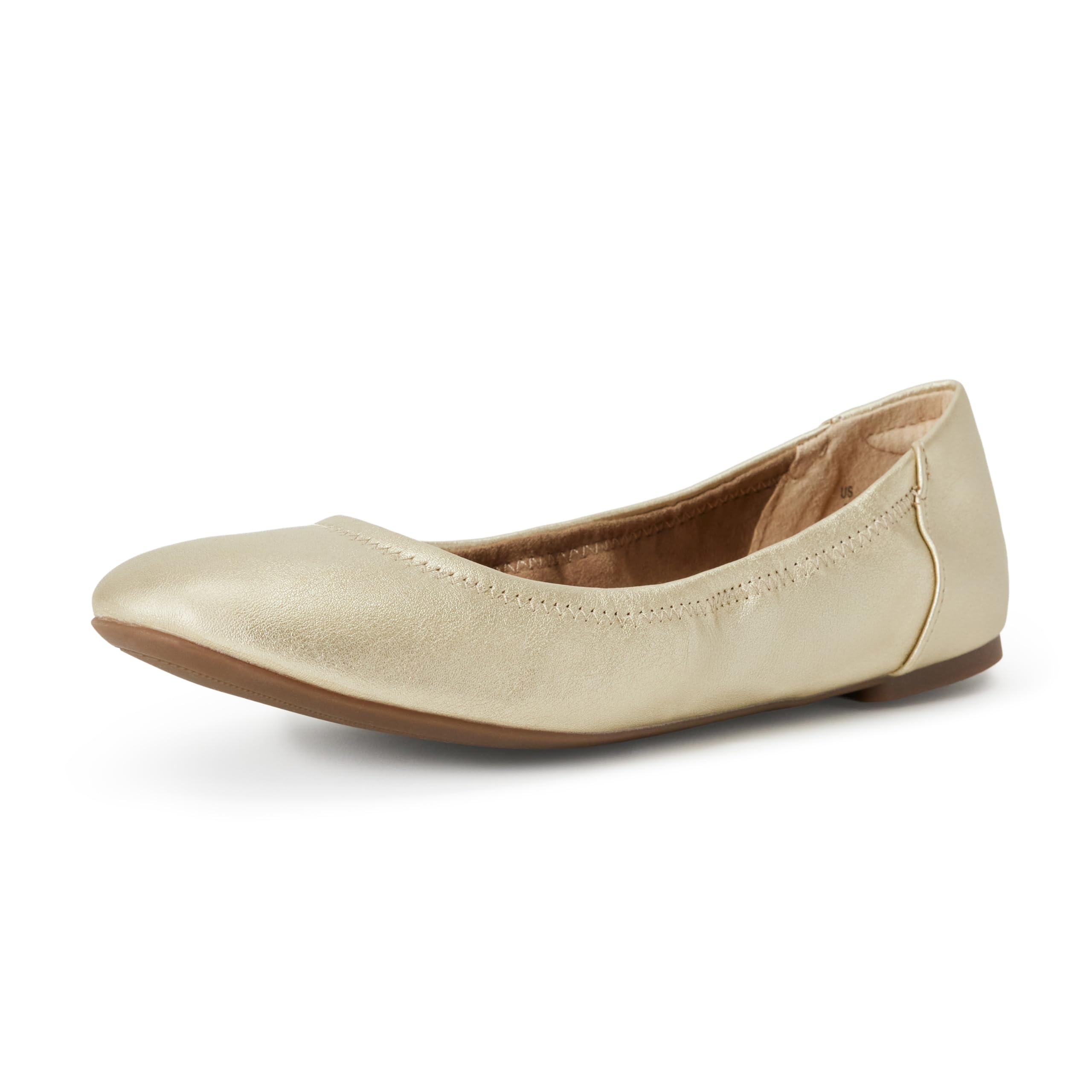 Amazon Essentials Women's Comfortable Round Toe Ballet Flats, Cushioned Memory Foam