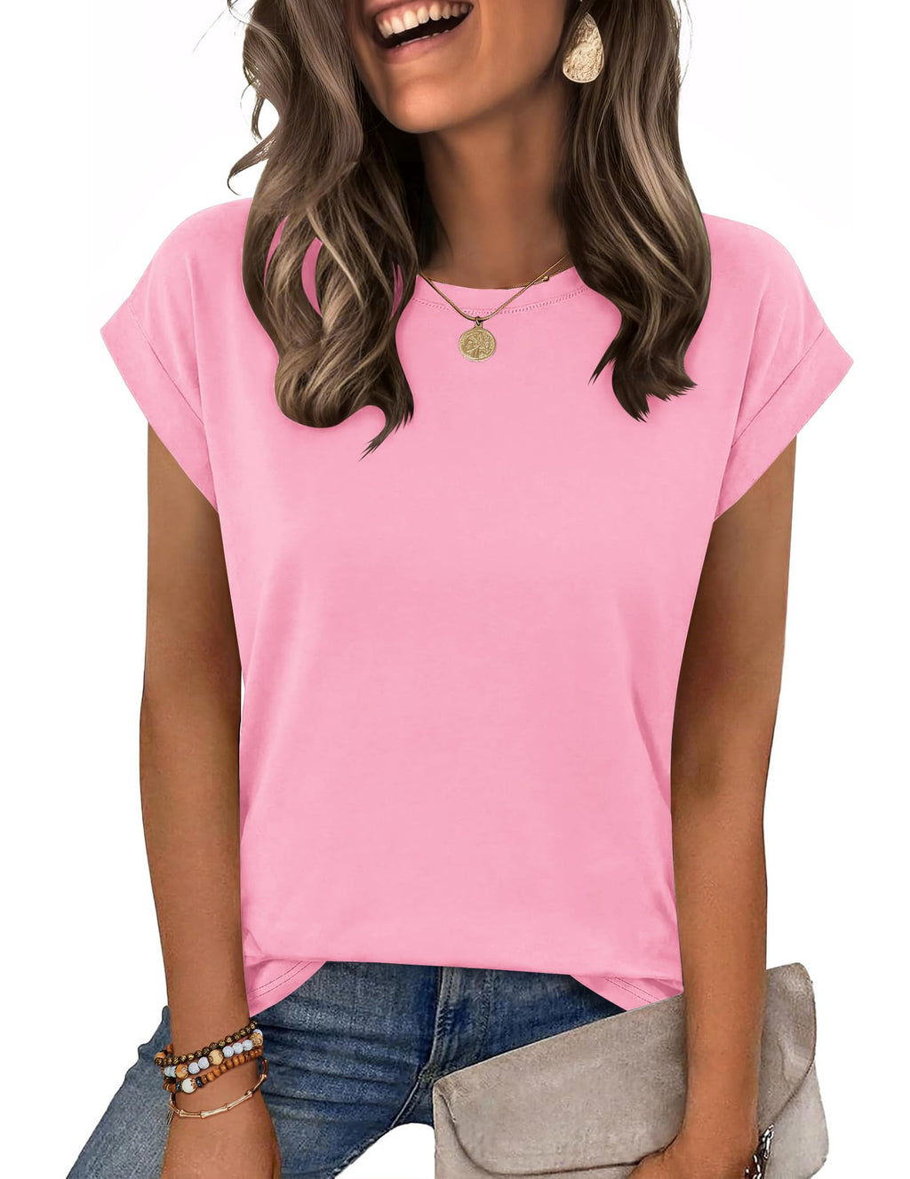 Zeagoo Womens Tops Summer Casual Cap Sleeve Tshirts Shirts Business Blouses