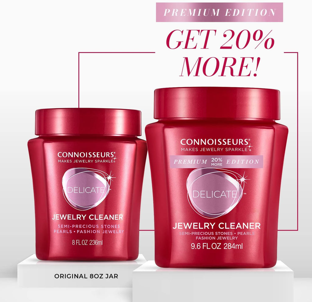 CONNOISSEURS Premium Edition Jewelry Cleaner, Value Size 9.6oz - Pick from Fine, Silver or Delicate Jewelry Cleaner
