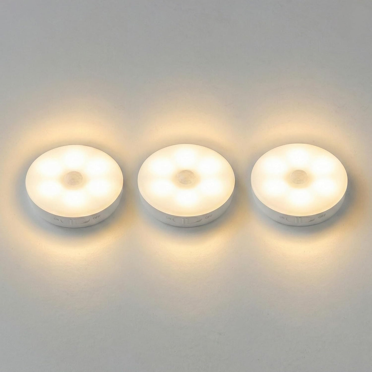 Amber LED Hareket Sensörlü Ledli Gece Lambası Şarj Edilebilir, Taşınabilir 4000k Günışığı (2 Adet)