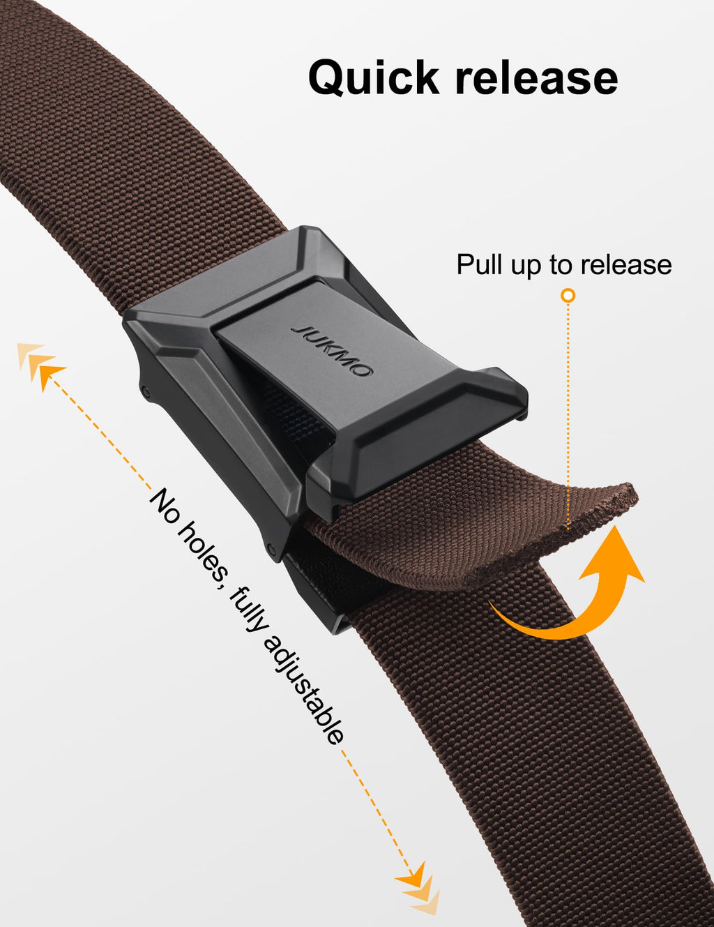 JUKMO Men's Stretch Tactical Belt, 1.5" Elastic Nylon Web with Flip Buckle