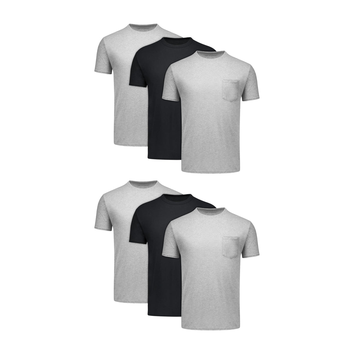 Hanes Men's Pocket T-Shirts - 6-Pack - Cotton Crewneck Tees