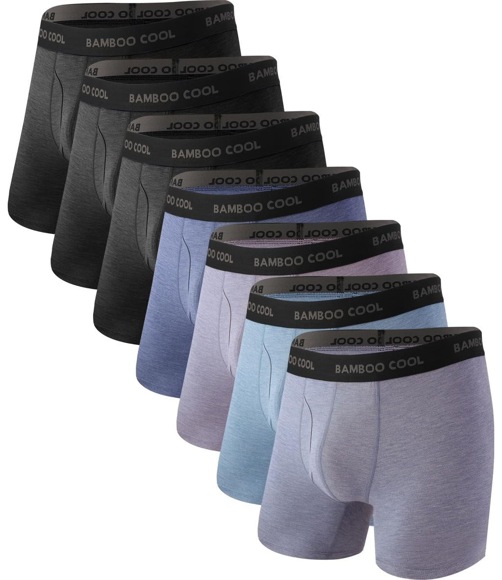BAMBOO COOL Men's Boxer Briefs Ultra Breathable Underwear Multipack