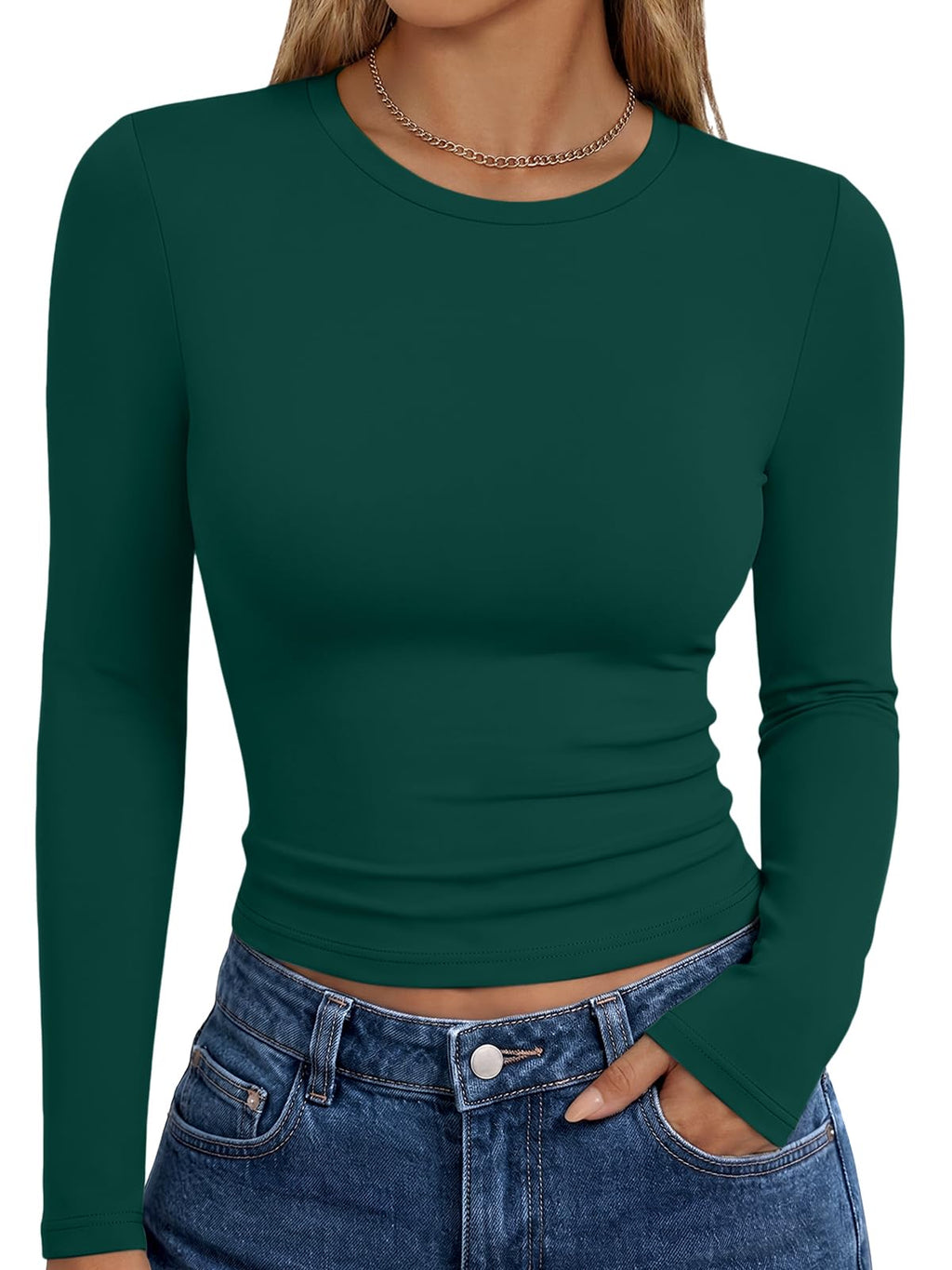 Trendy Queen Womens Long Sleeve T Shirts Fall Fashion Basic Y2K Tops 2026