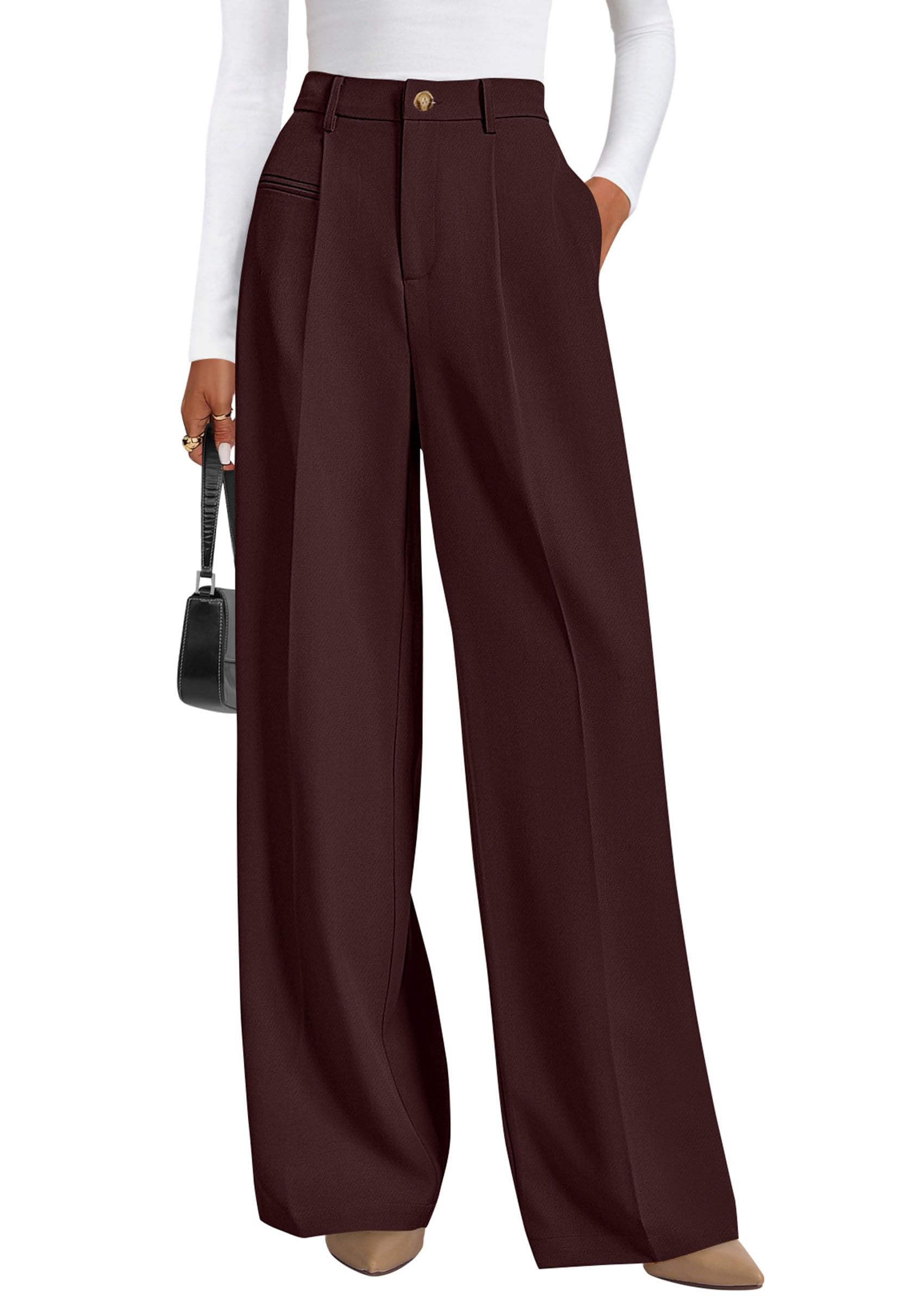 PRETTYGARDEN Women's Tailored Wide Leg Work Dress Pants