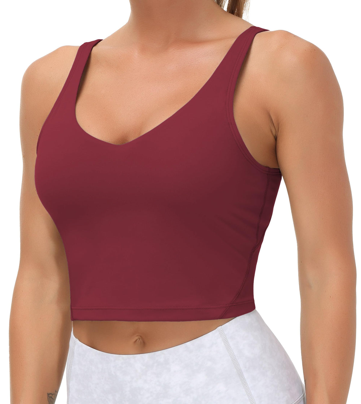 THE GYM PEOPLE Women’s Longline Sports Bra Wirefree Padded Medium Support Yoga Bras Gym Running Workout Tank Tops