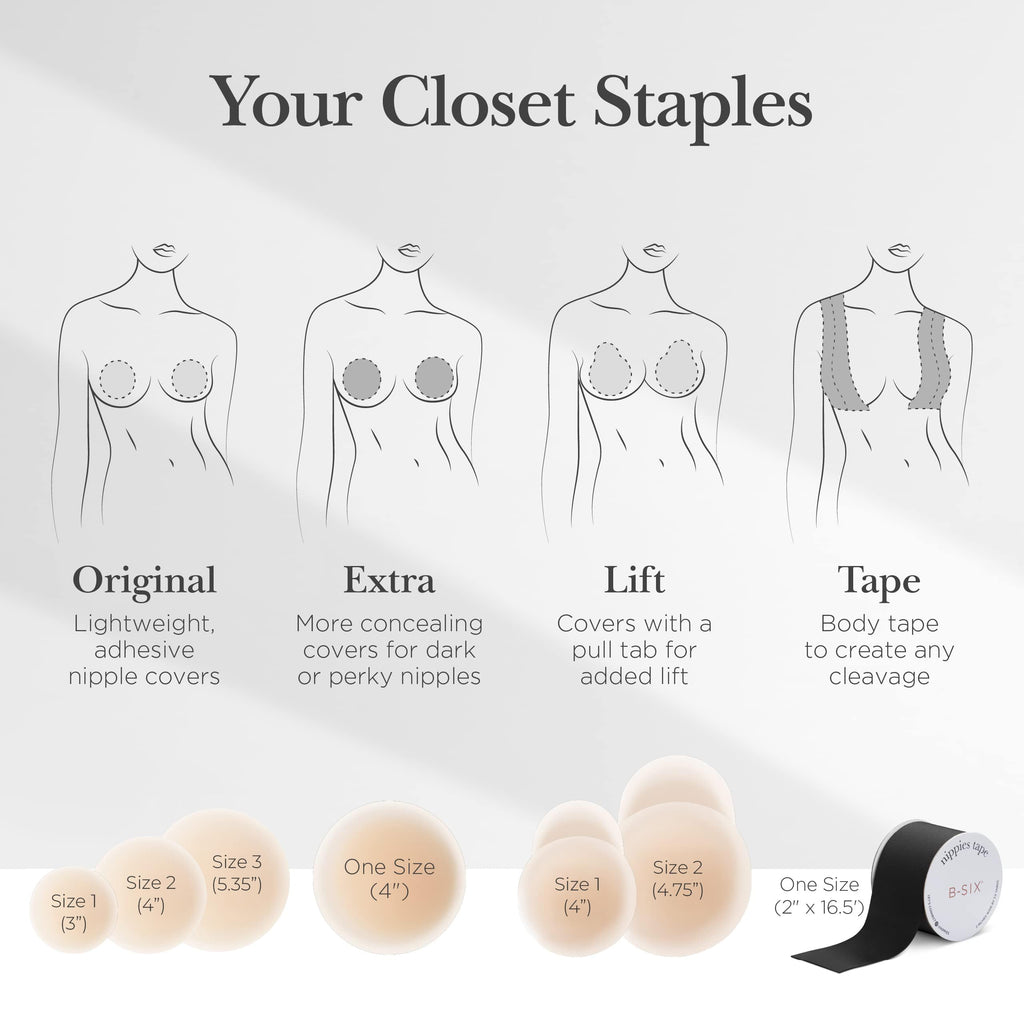 Nippies Reusable Nipple Covers, Skin Safe Pasties in Circle or Lift Style
