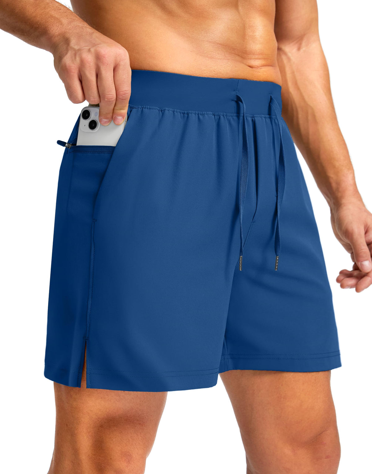Soothfeel Men's Running Shorts with Zipper Pockets 9"/ 7"/ 5" Quick Dry Eight Basketball Gym Workout Athletic Shorts
