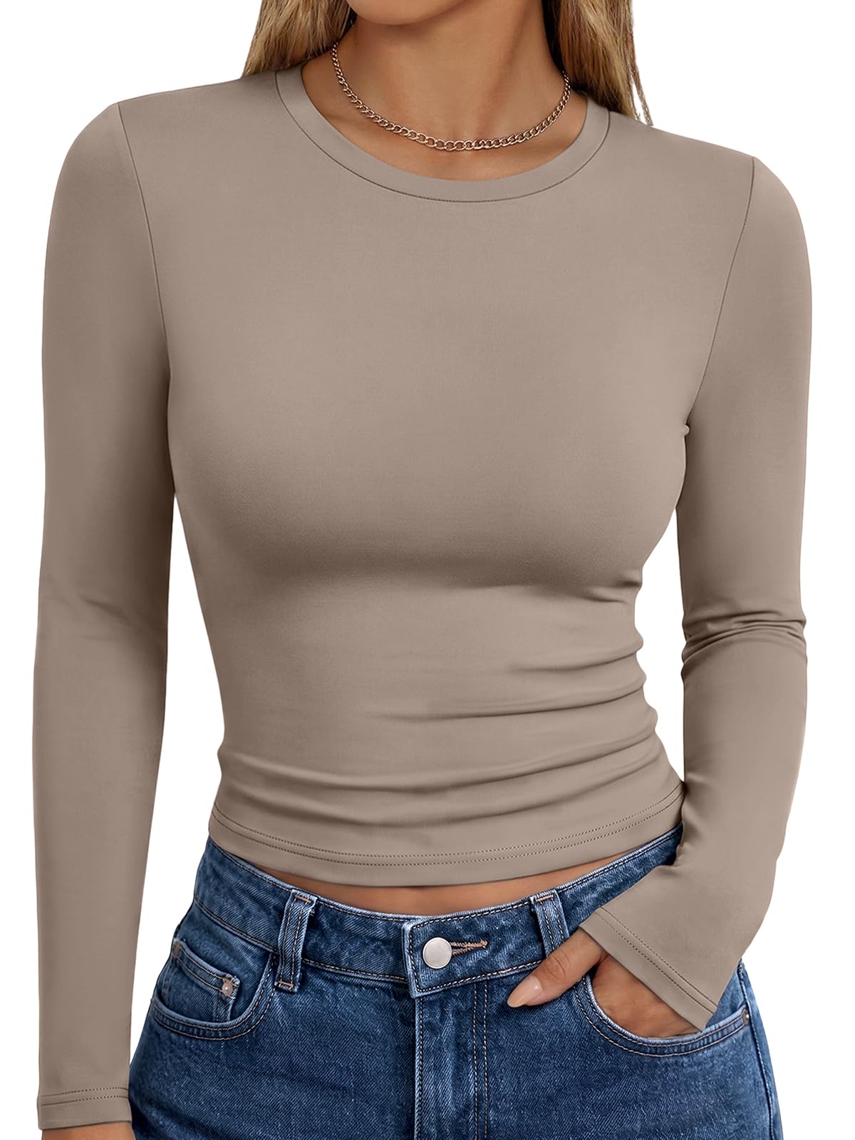 Trendy Queen Womens Long Sleeve T Shirts Fall Fashion Basic Y2K Tops 2026