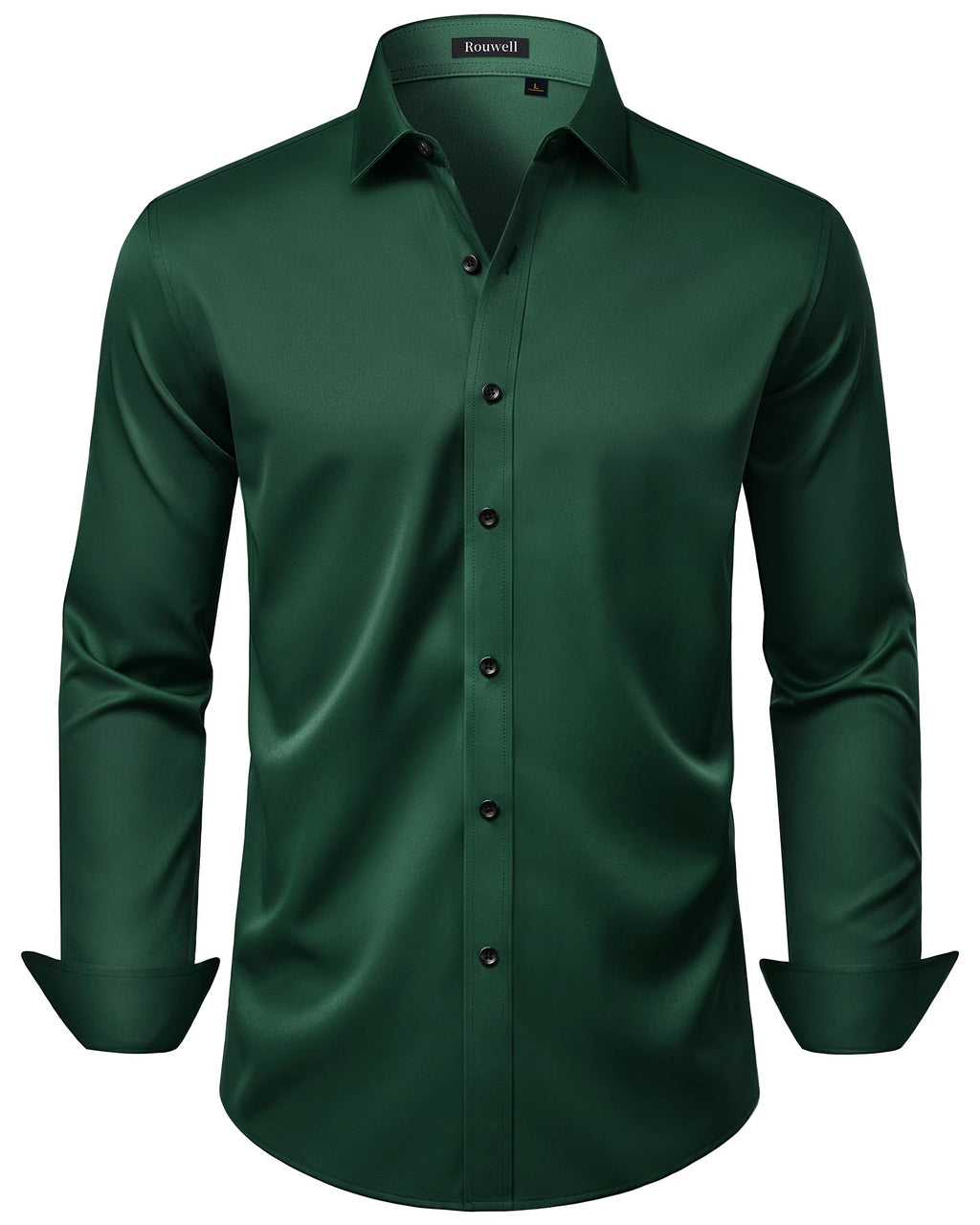Mens Wrinkle Free Dress Shirts Regular Fit Business Button Down Shirt Formal Long Sleeve Wedding Stretch Shirts