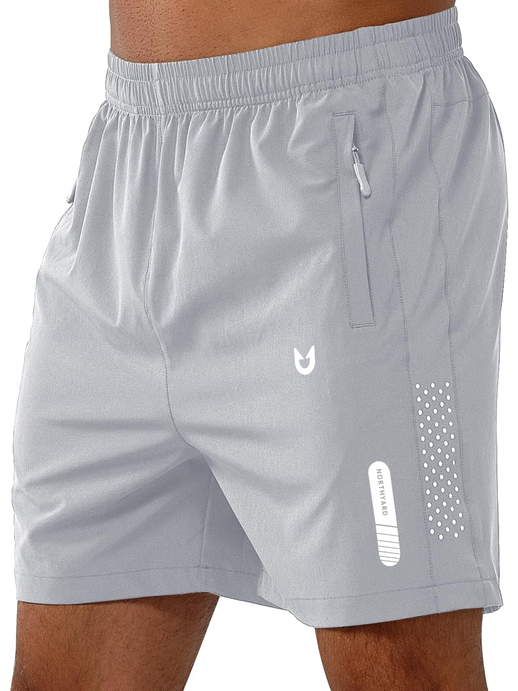 NORTHYARD Men's Athletic Running Shorts Gym Workout 7"/9"/5" Zipper Pockets