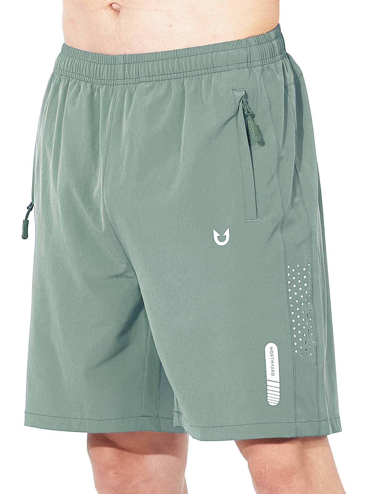 NORTHYARD Men's Athletic Running Shorts Gym Workout 7"/9"/5" Zipper Pockets