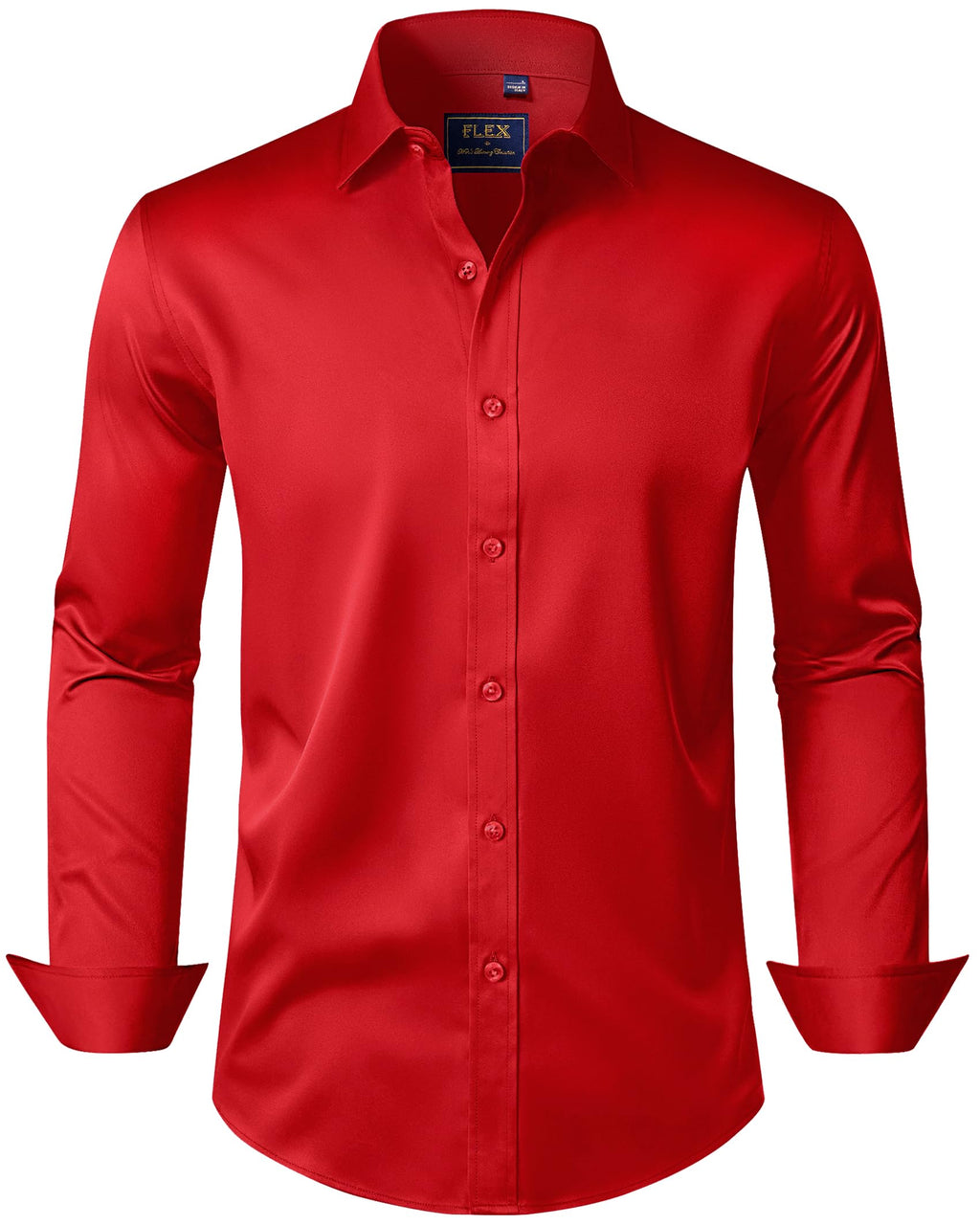 J.VER Men's Dress Shirts Solid Long Sleeve Stretch Wrinkle-Free Formal Shirt Business Casual Button Down Shirts