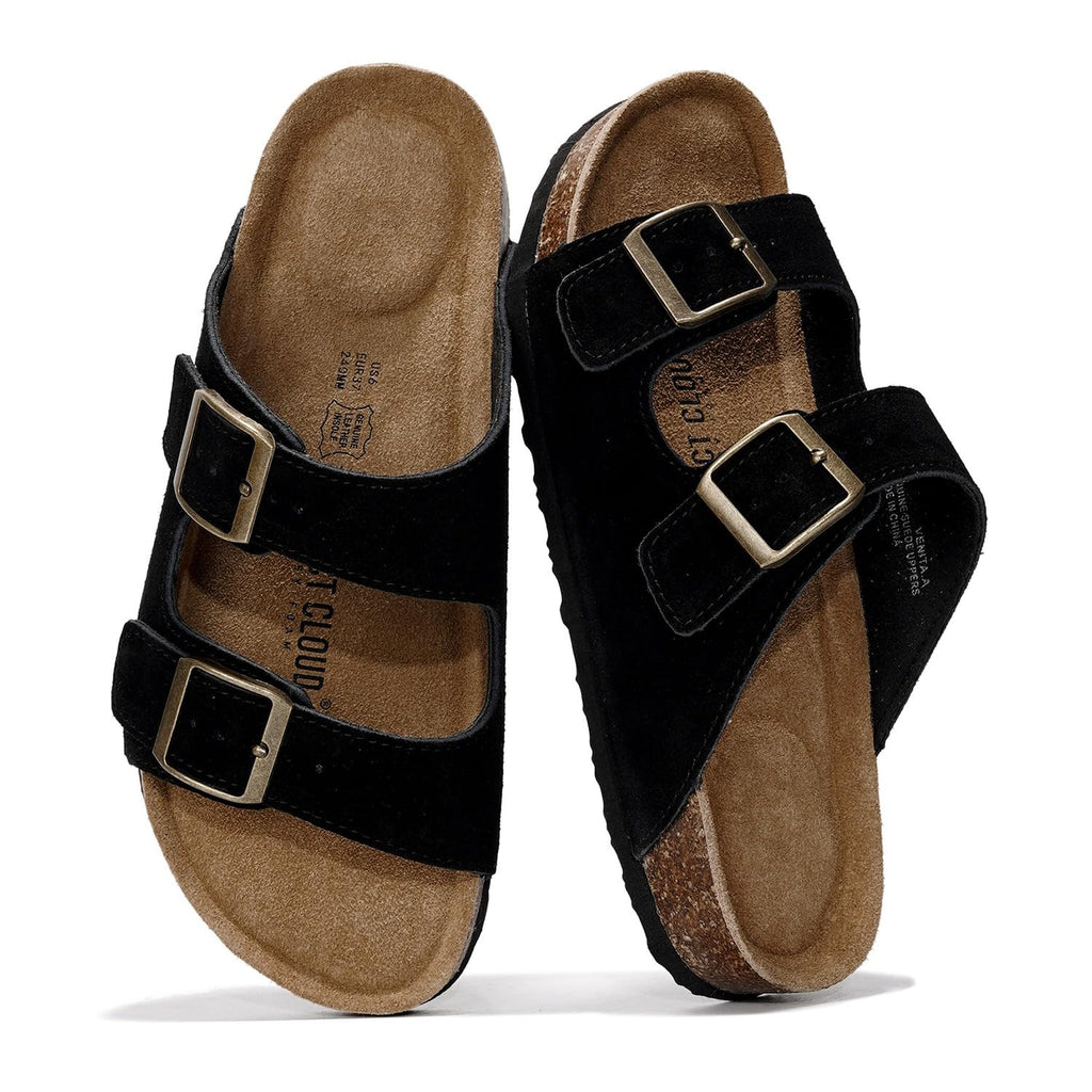 Project Cloud 100% Genuine Leather Womens Sandals Slides for Women (Venita)