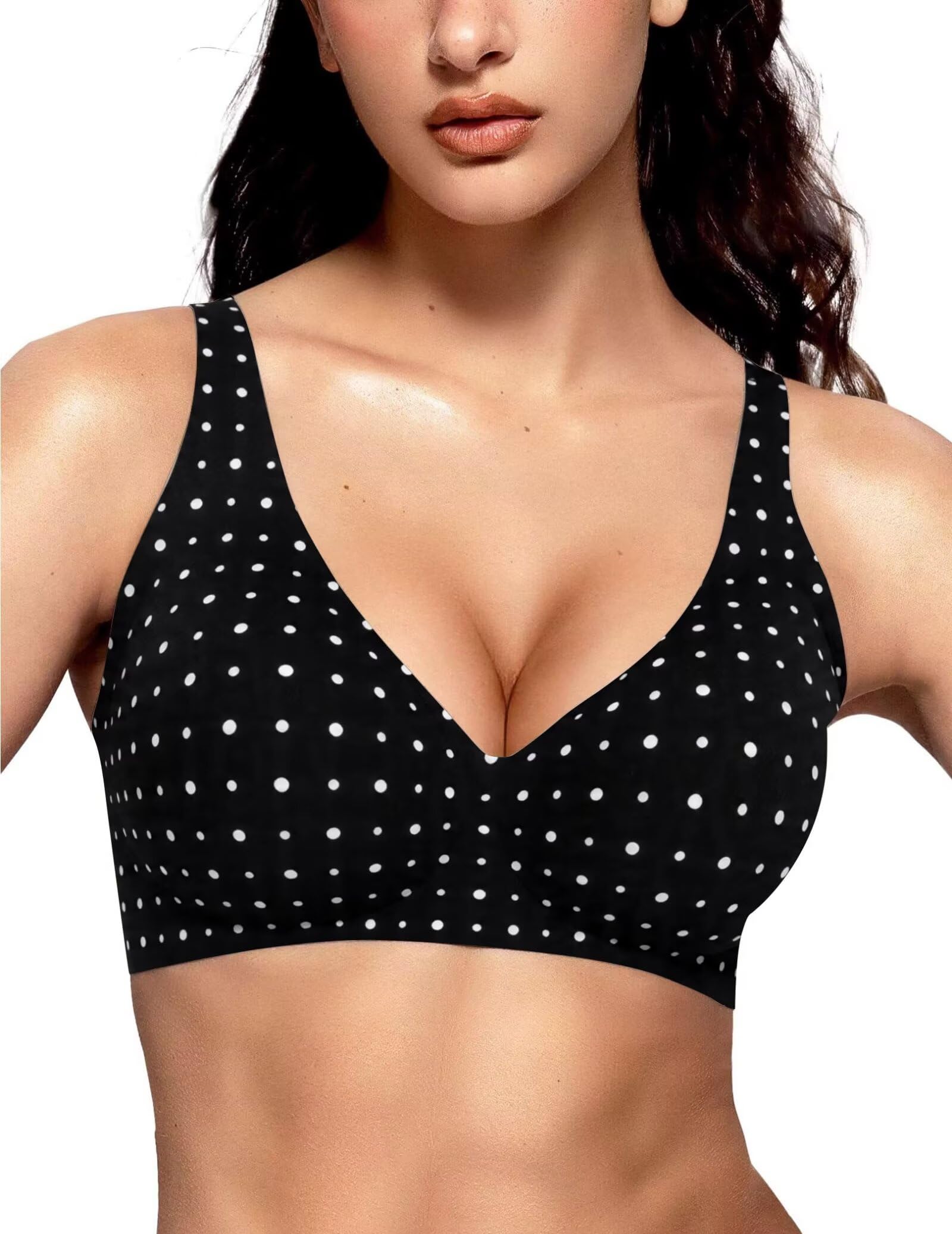 Vertvie Wireless Jelly Bras Push Up Plunge Seamless Supportive