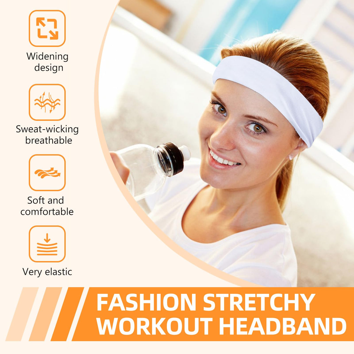Headbands for Women 8PCS, Summer-Exclusive Elastic Non Slip Hair Head Bands