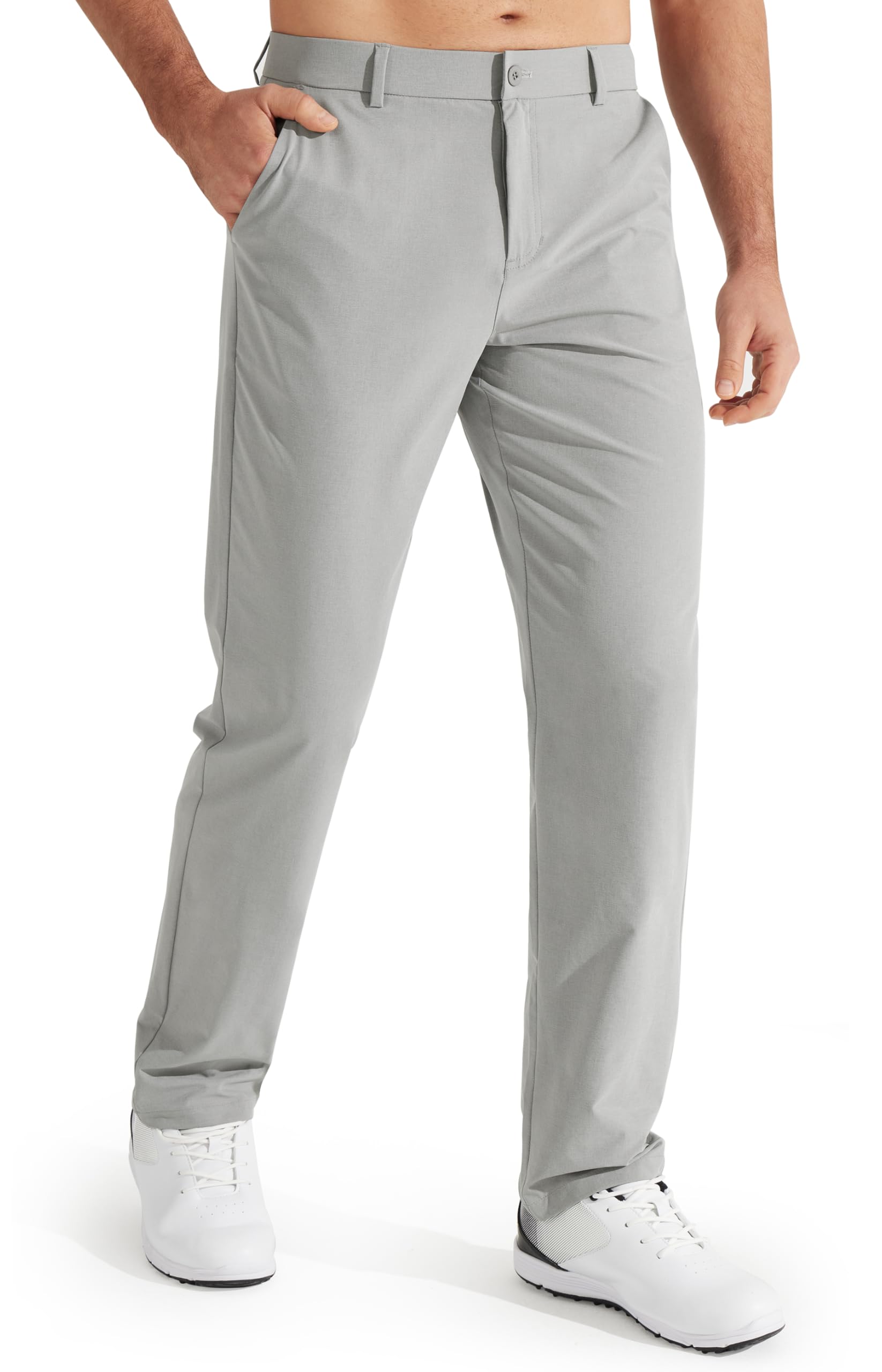 Libin Mens Golf Pants Stretch Work Dress Pants 30"/32"/34" Quick Dry Lightweight Casual Comfy Trousers with Pockets