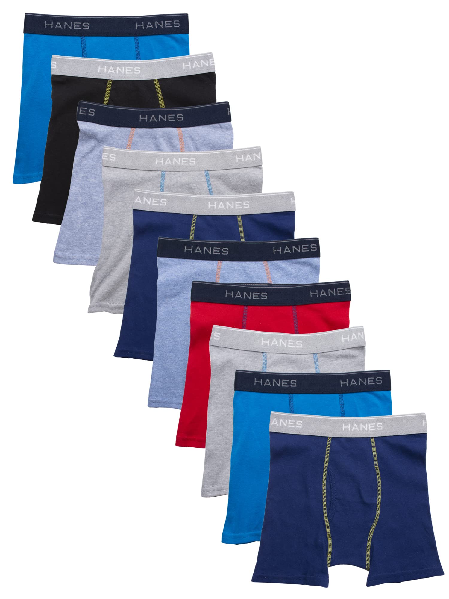 Hanes Boys' Underwear Boxer Briefs Or Briefs Pack, 8 Or 12 Pack, Cotton Stretch Underwear for Boys & Toddler Boys