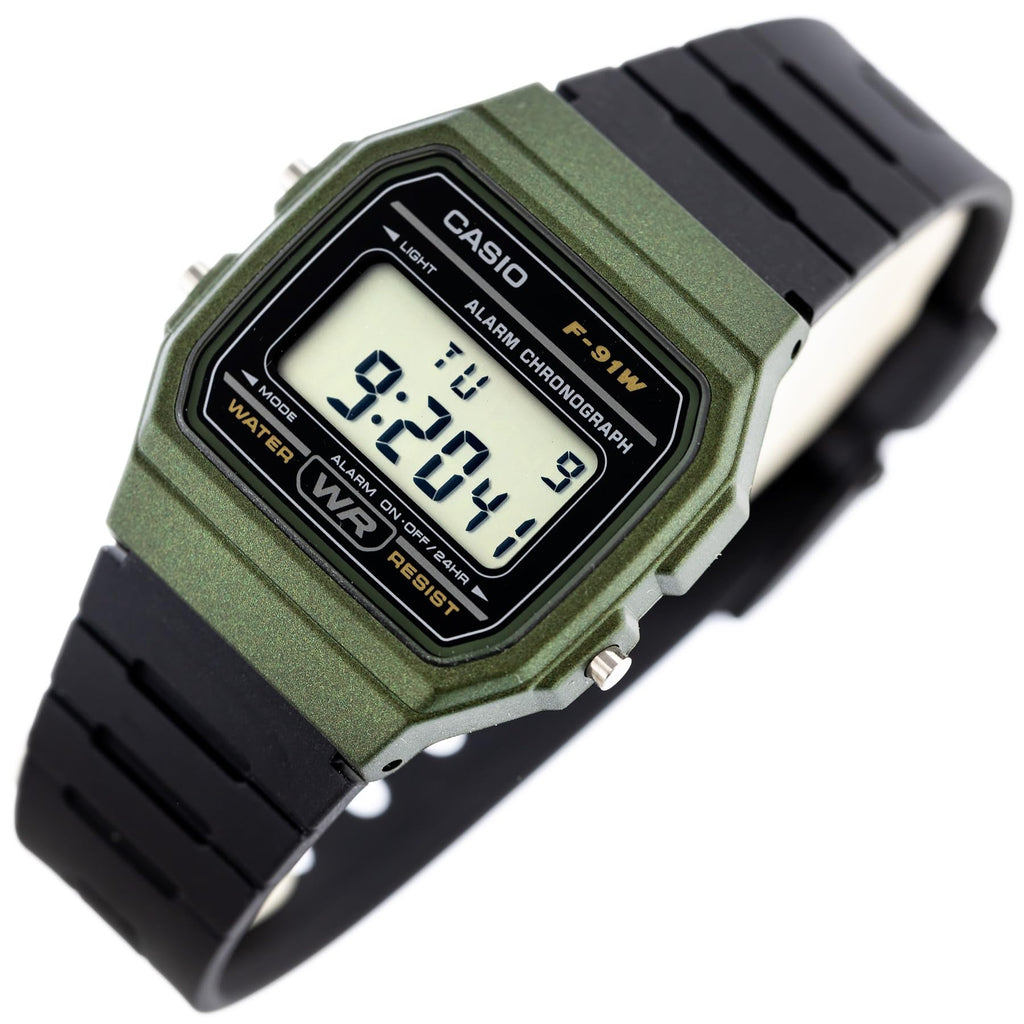 Casio F91W Series | Digital Watch | Water Resistant | LED Light | 1/100 SEC Stopwatch | Regular Time Keeping (HR, Min, SEC, PM, Date, Day) | Daily Alarm | Lightweight | 7 Year Battery