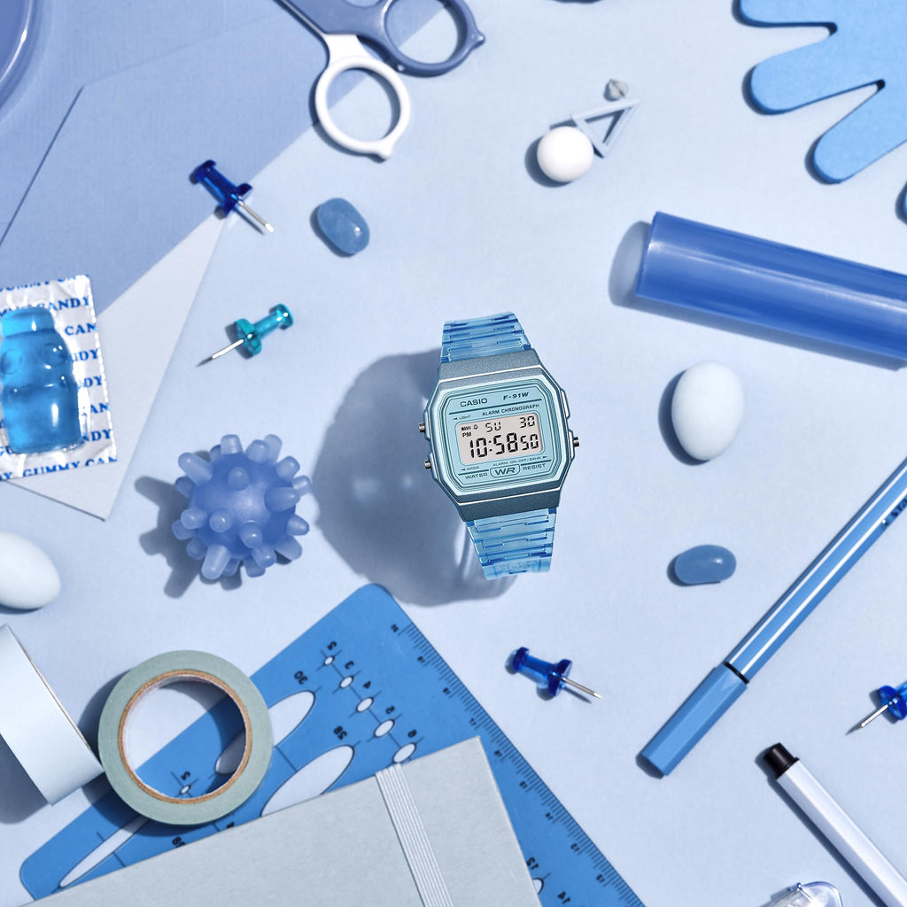 Casio F91W Series | Digital Watch | Water Resistant | LED Light | 1/100 SEC Stopwatch | Regular Time Keeping (HR, Min, SEC, PM, Date, Day) | Daily Alarm | Lightweight | 7 Year Battery